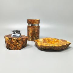 Set da fumo in alabastro italiano della metà del secolo scorso di Romano Bianchi