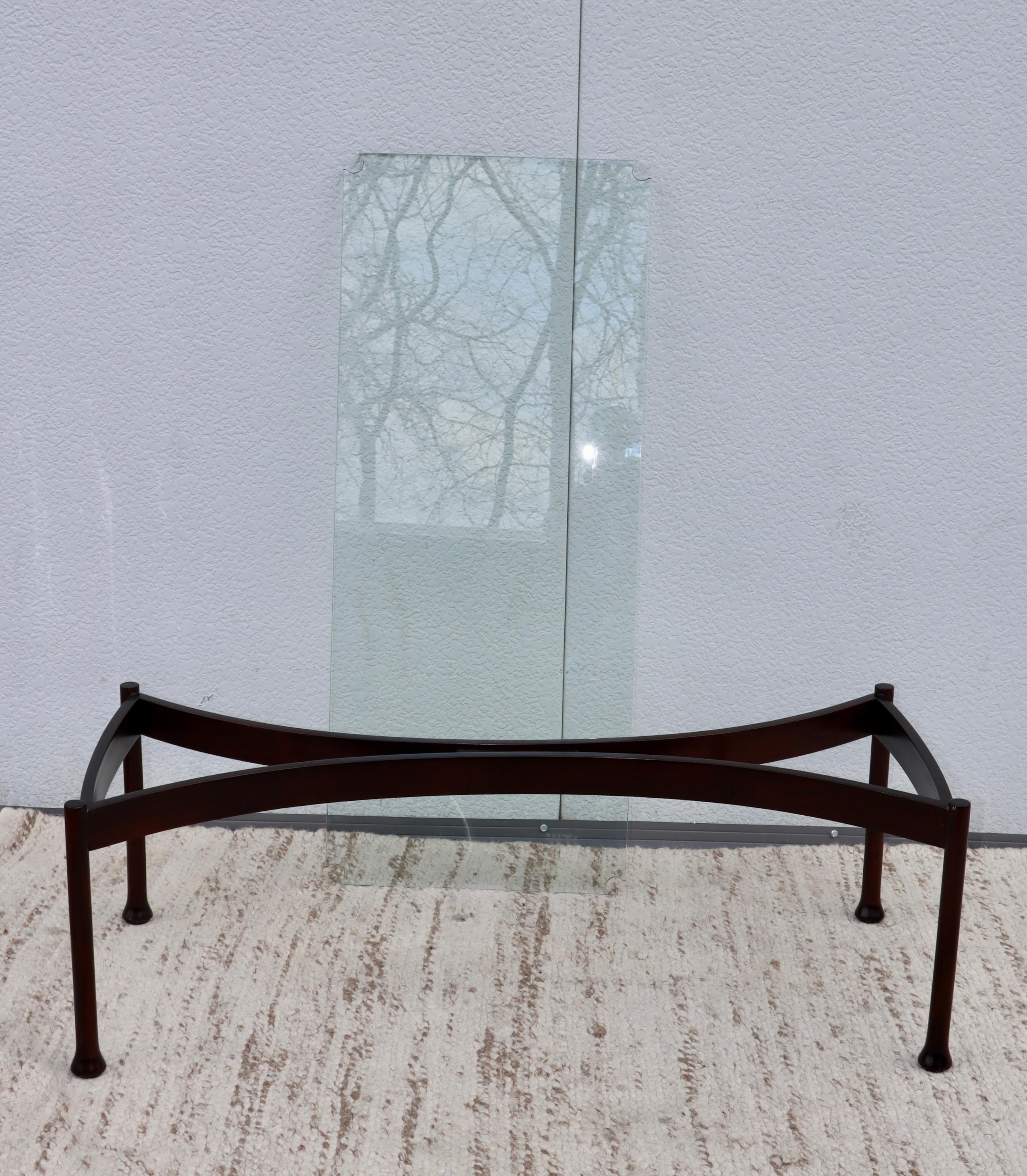1960s Mid-Century Modern Italian Coffee Table with Glass Top For Sale 8