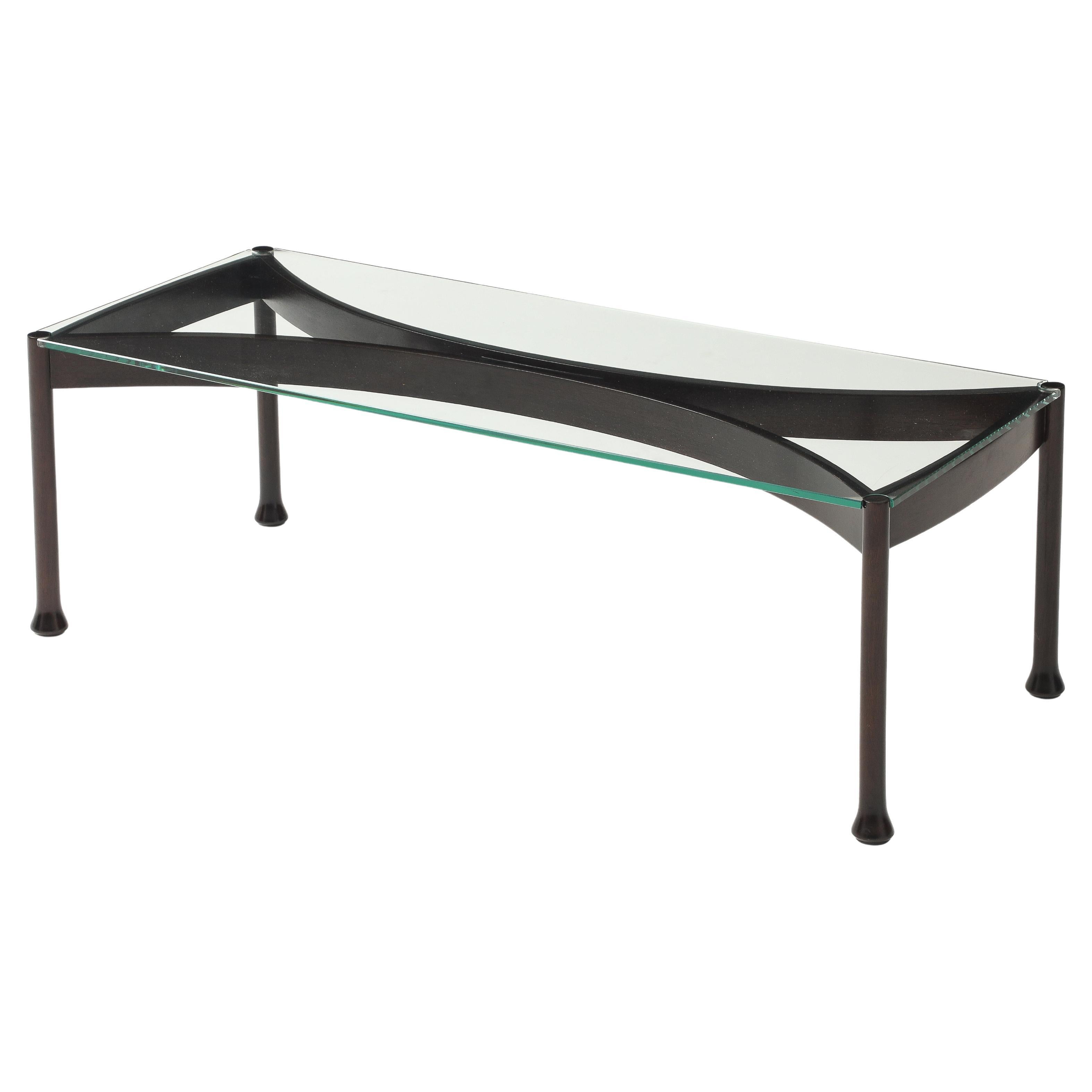 1960s Mid-Century Modern Italian Coffee Table with Glass Top