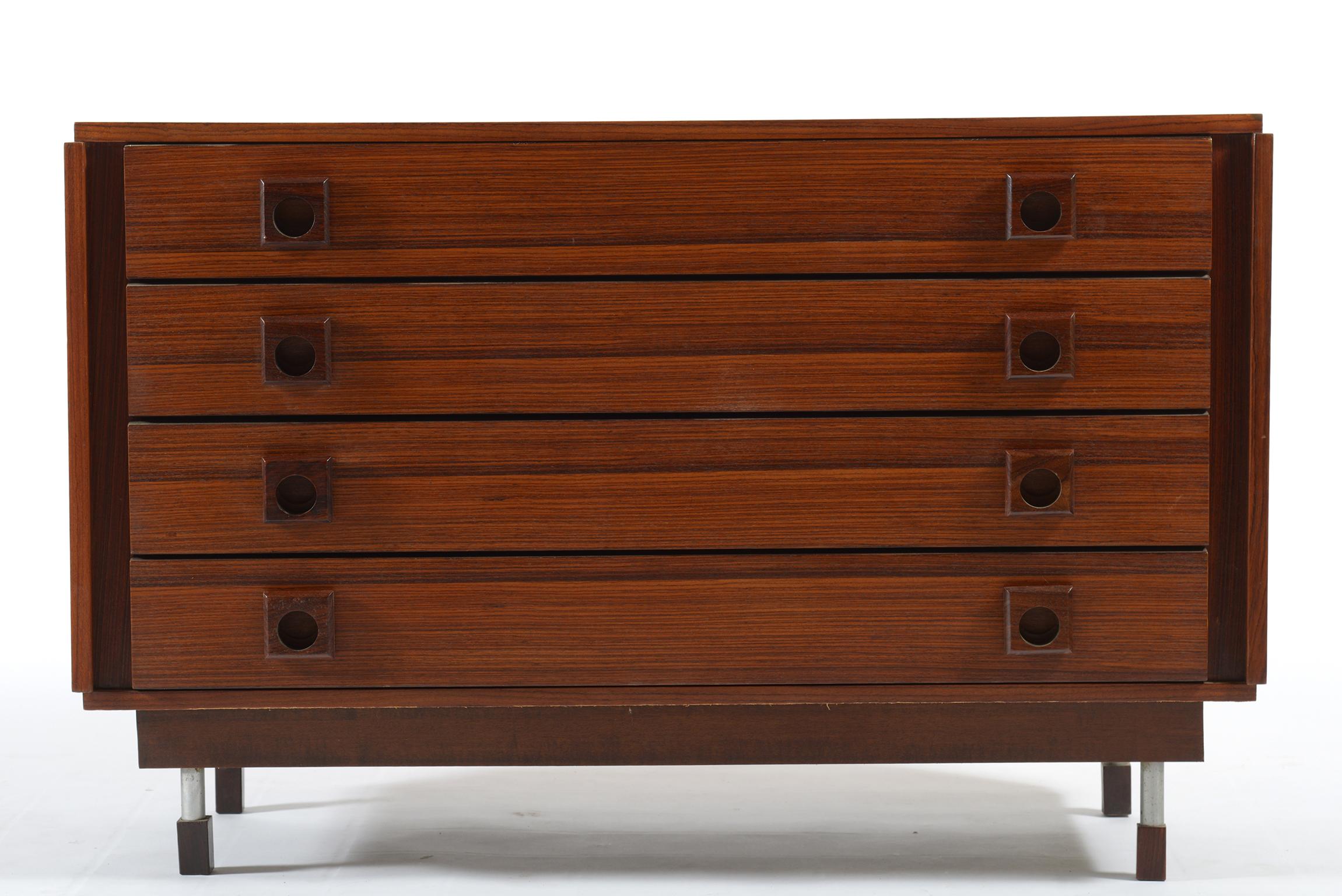 chest of drawers with metal legs