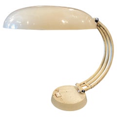 1960s Mid-Century Modern Ivory Painted Metal Italian Desk Lamp