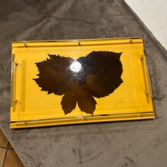 1960s Mid-Century Modern Lacquered Wood and Brass Italian Serving Tray