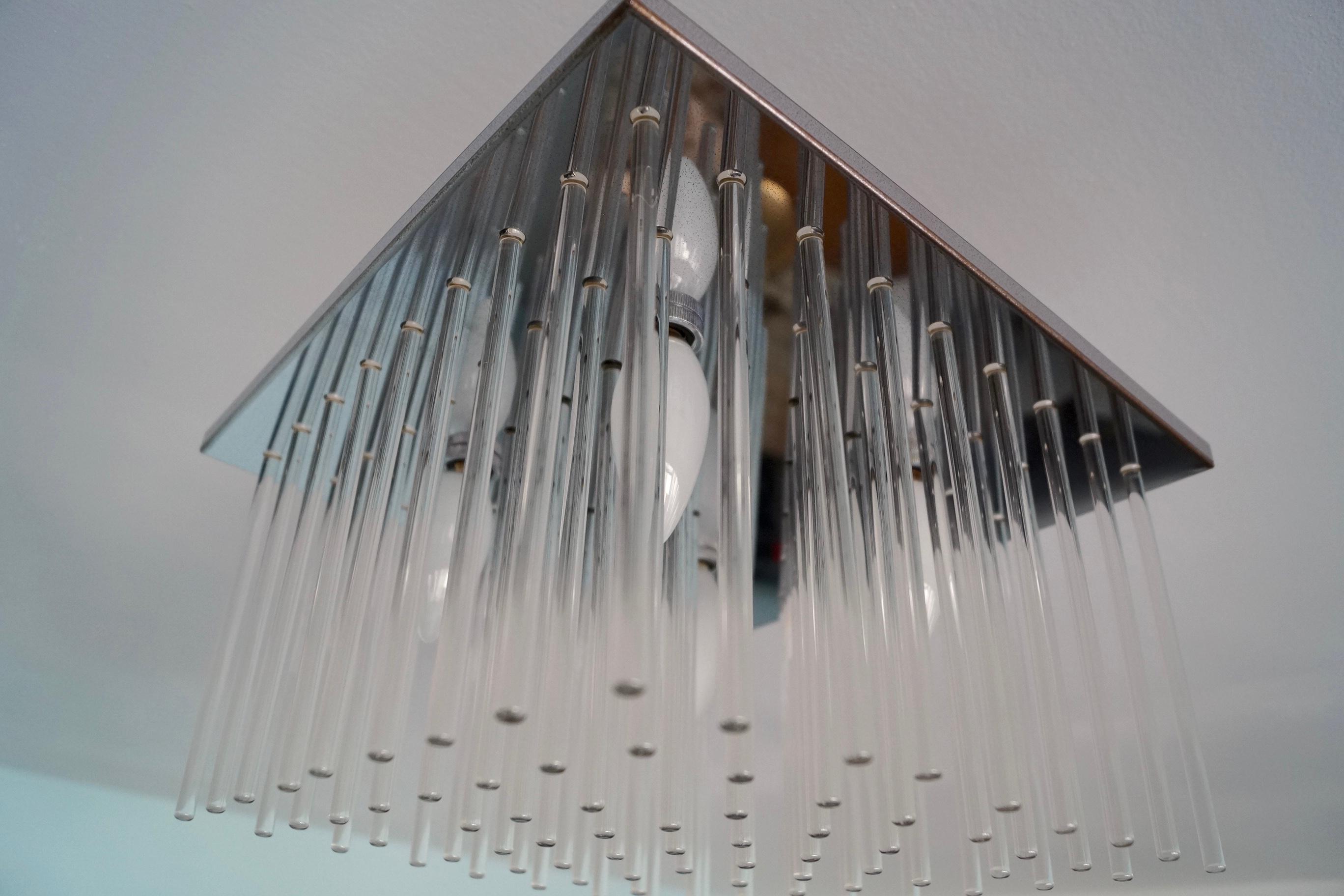 1960's Mid-Century Modern Lightolier Flush Mount Ceiling Light Fixture For Sale 5