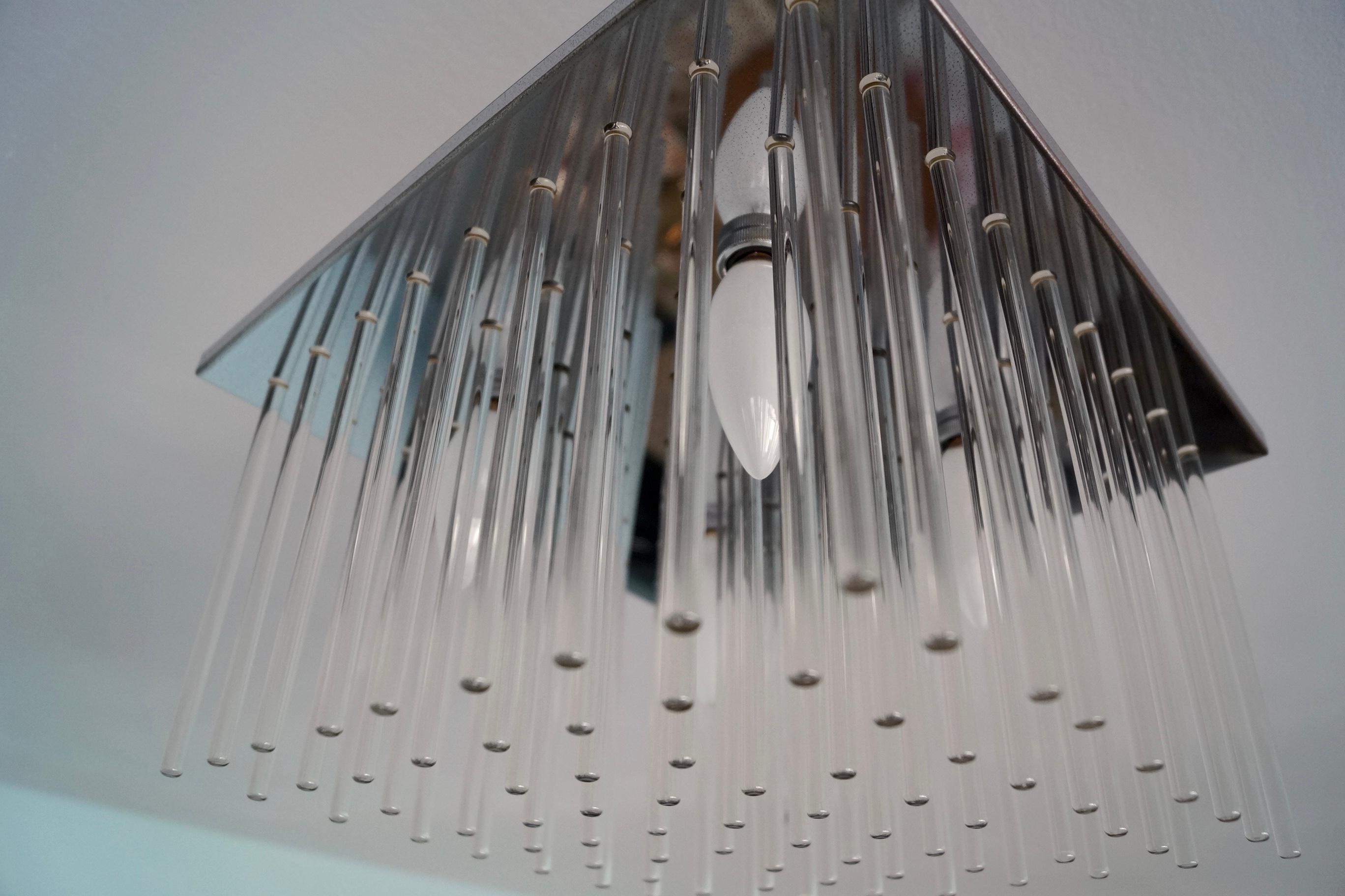 1960's Mid-Century Modern Lightolier Flush Mount Ceiling Light Fixture For Sale 6