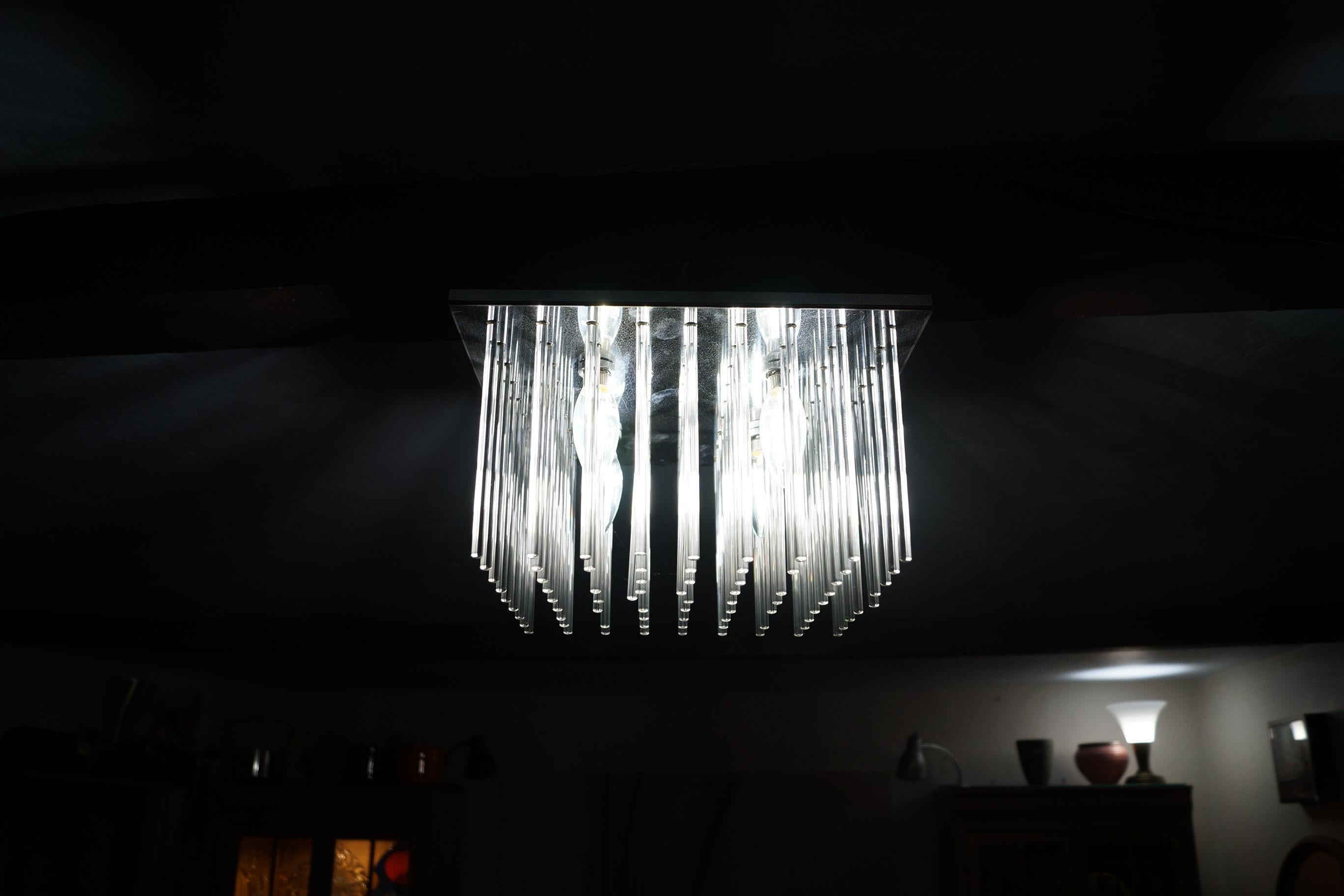 1960's Mid-Century Modern Lightolier Flush Mount Ceiling Light Fixture For Sale 7