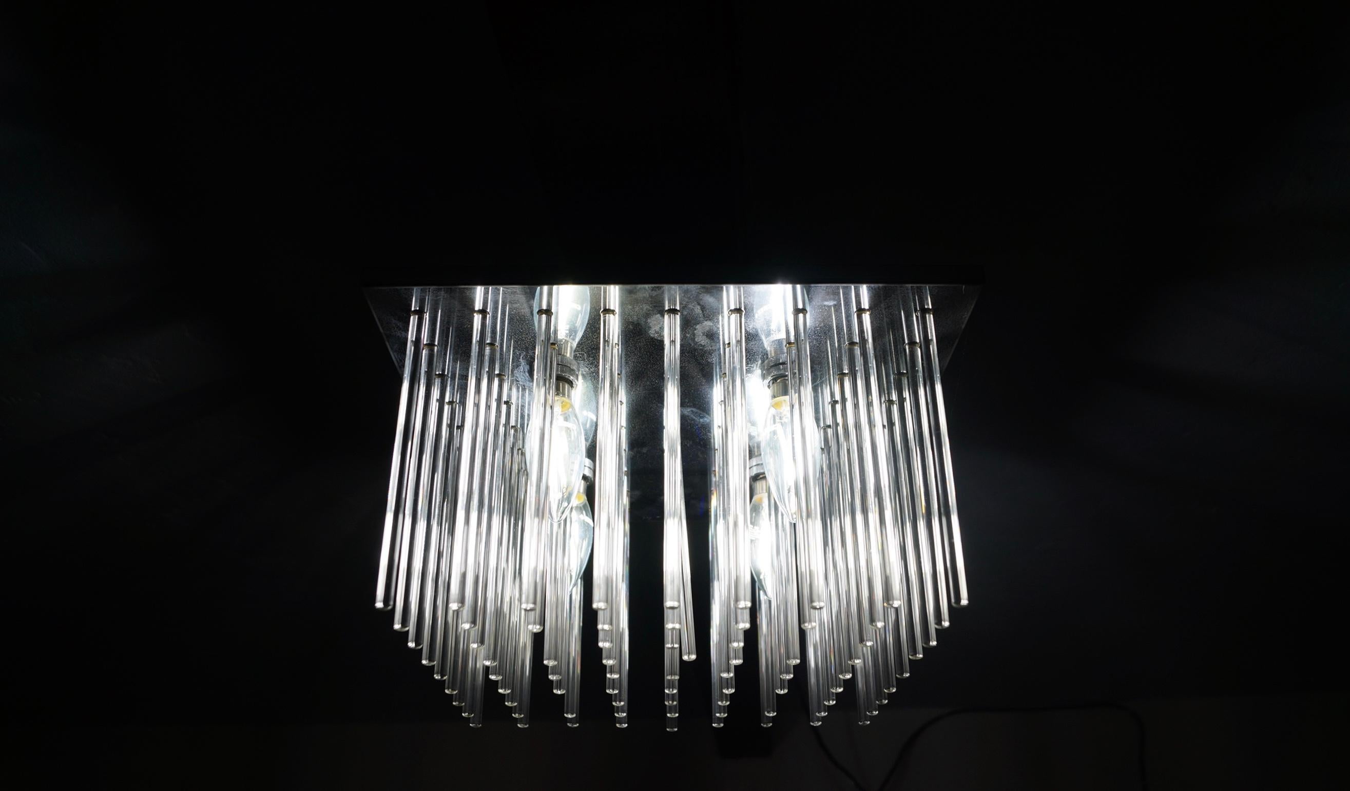 1960's Mid-Century Modern Lightolier Flush Mount Ceiling Light Fixture For Sale 9