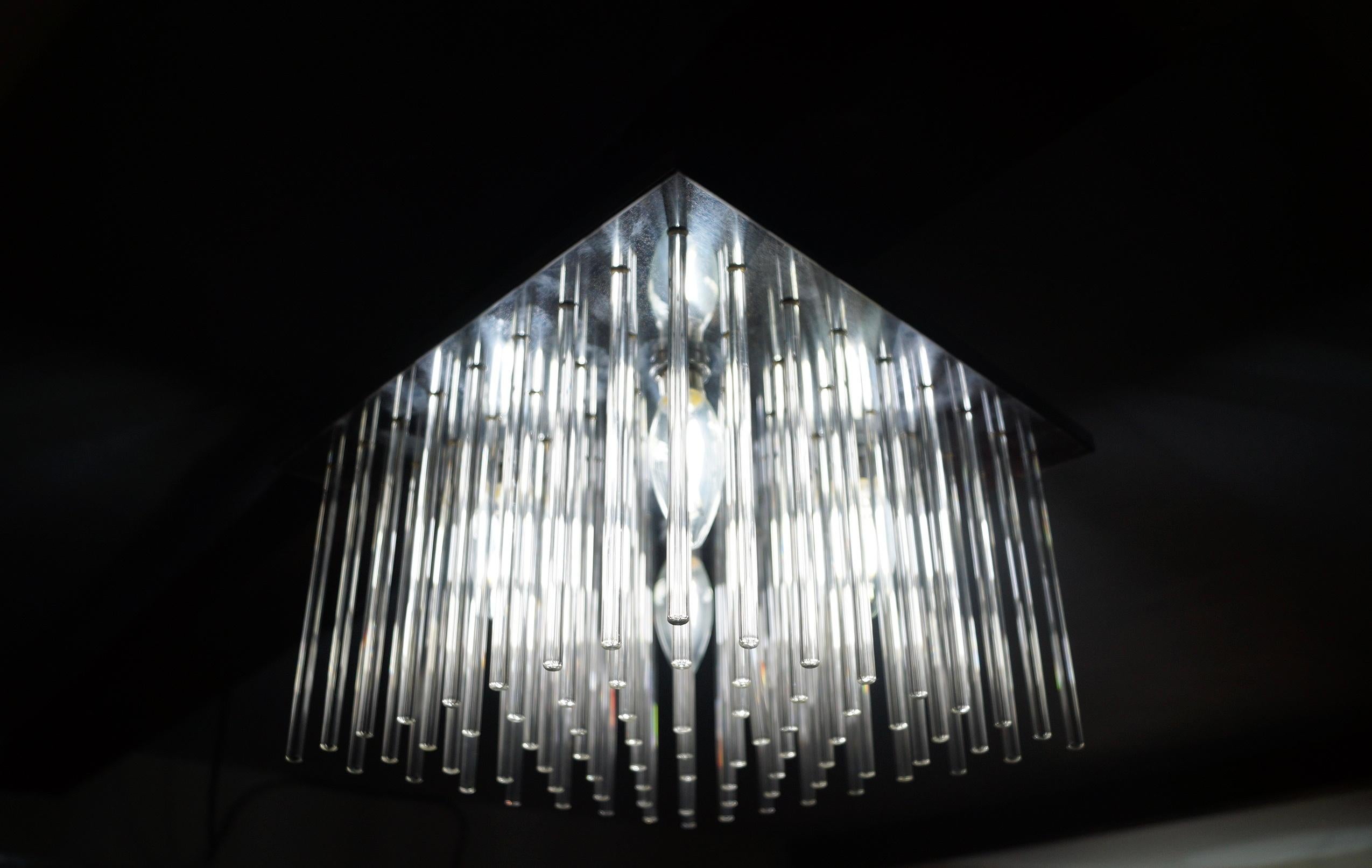 1960's Mid-Century Modern Lightolier Flush Mount Ceiling Light Fixture For Sale 12