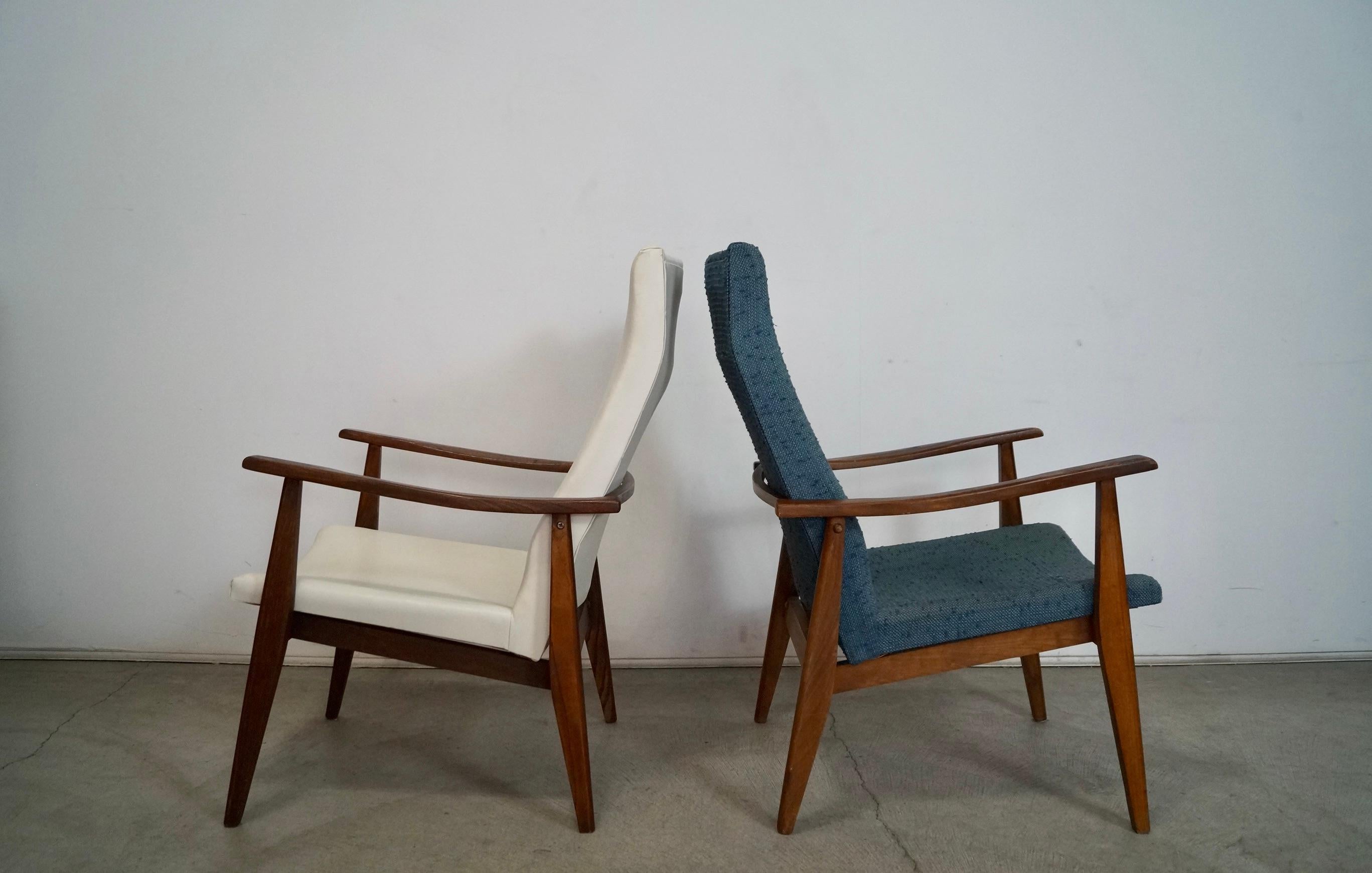 Wood 1960's Mid-Century Modern Lounge Armchairs - a Pair For Sale