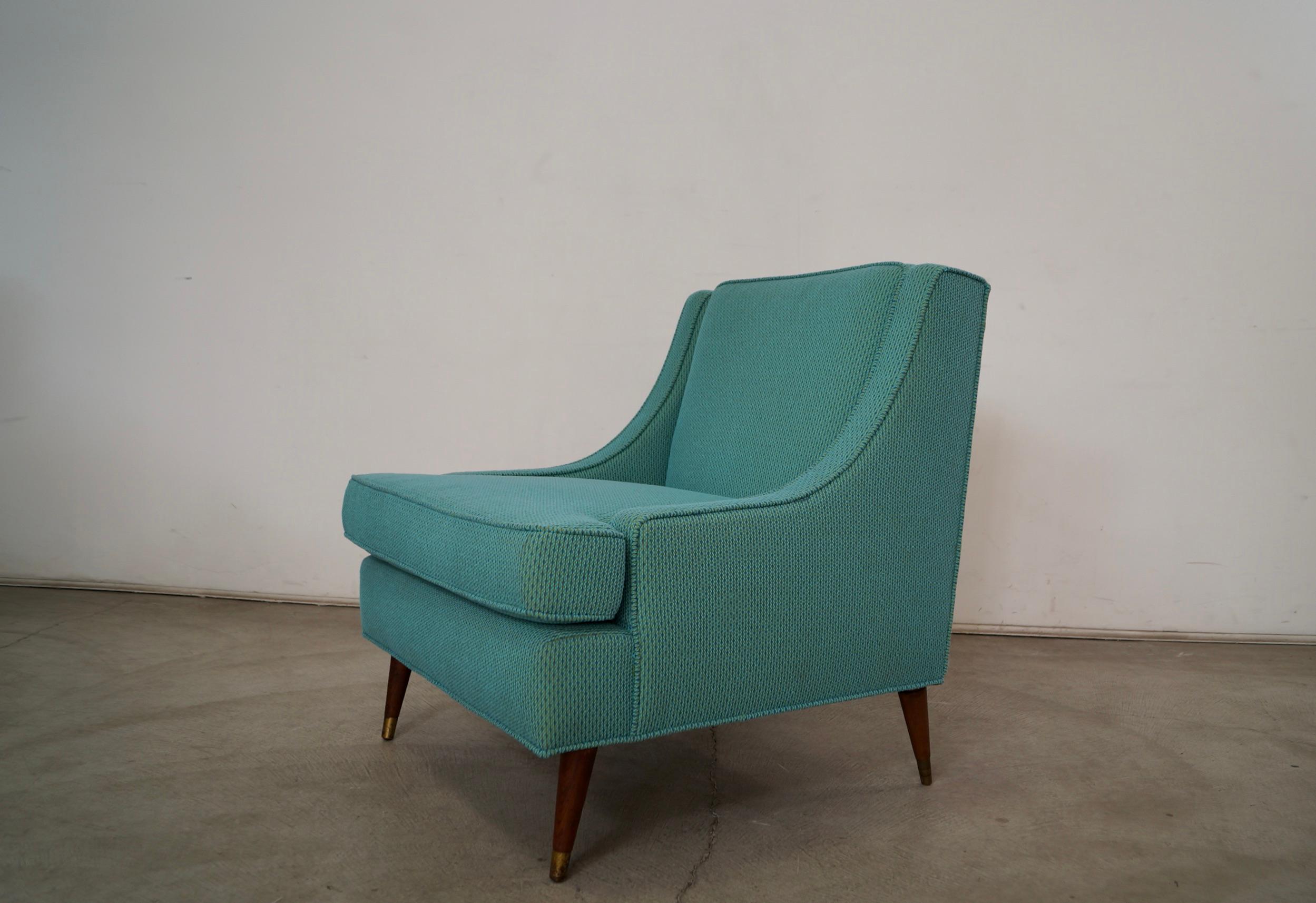 Fauteuil de salon mi-siècle moderne des années 1960 en tissu Knoll Bon état - En vente à Burbank, CA