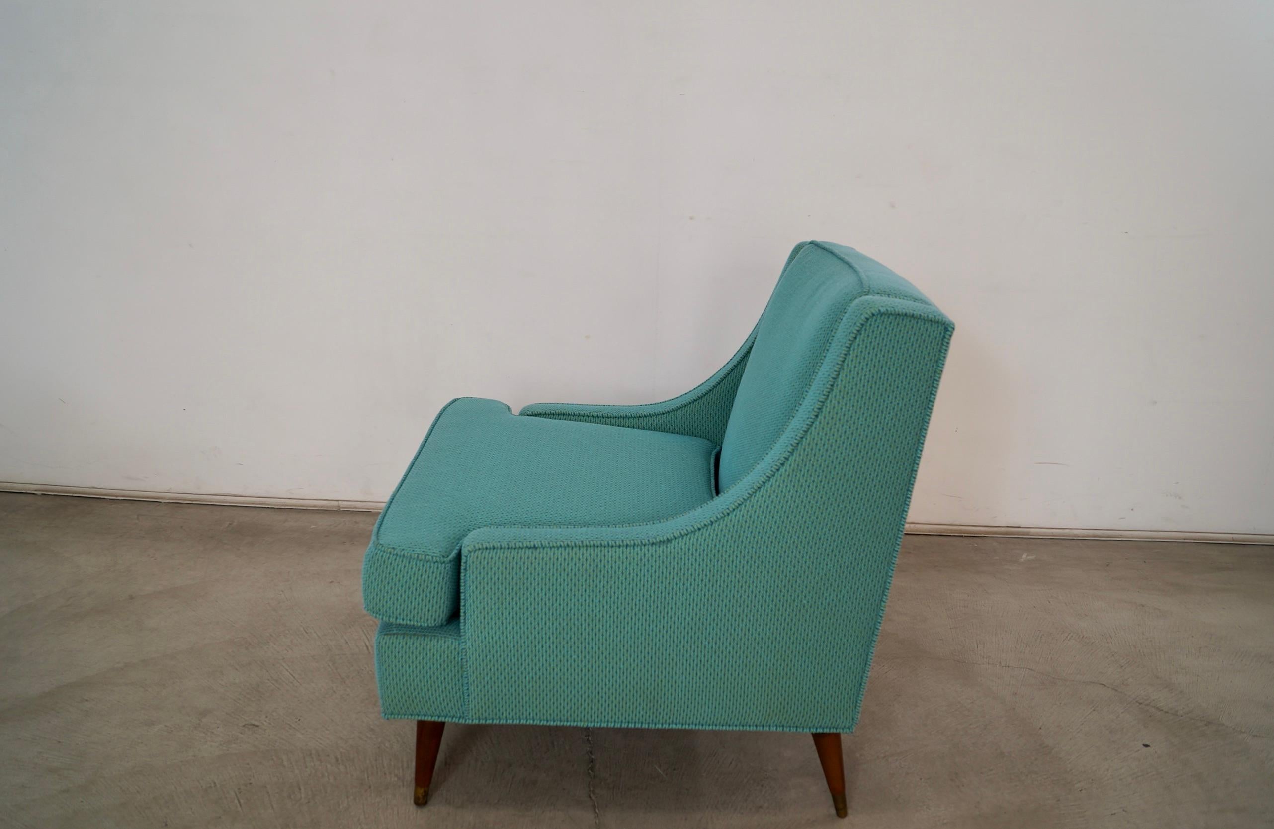 Tissu Fauteuil de salon mi-siècle moderne des années 1960 en tissu Knoll en vente
