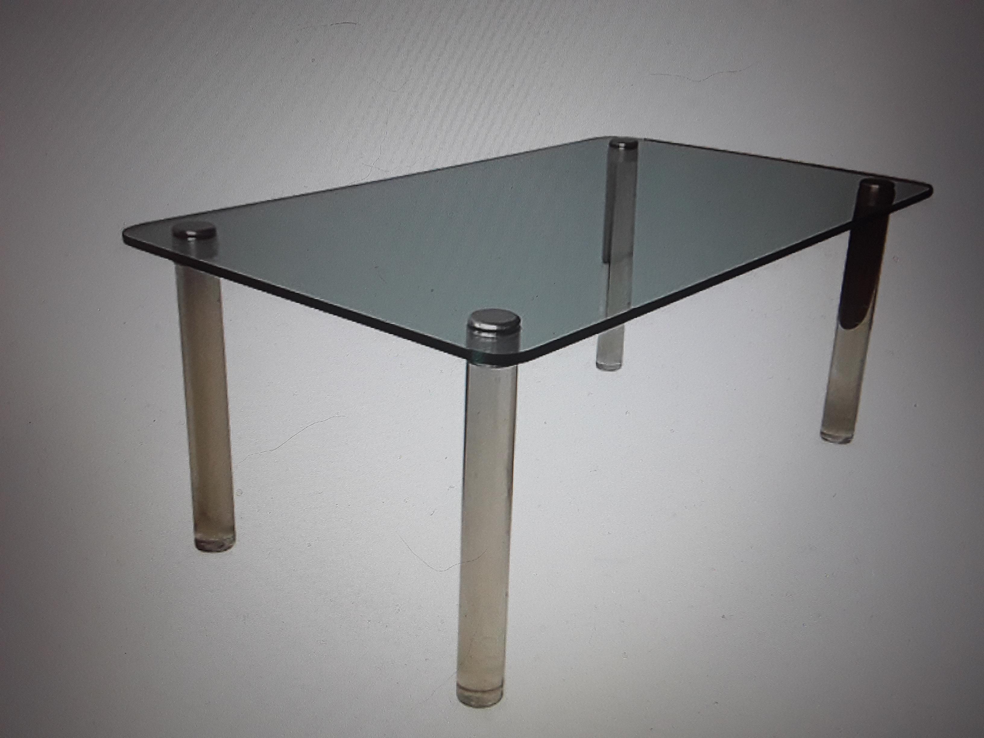 Mid-Century Modern 1960's Mid Century Modern Lucite and Glass Dining Table For Sale