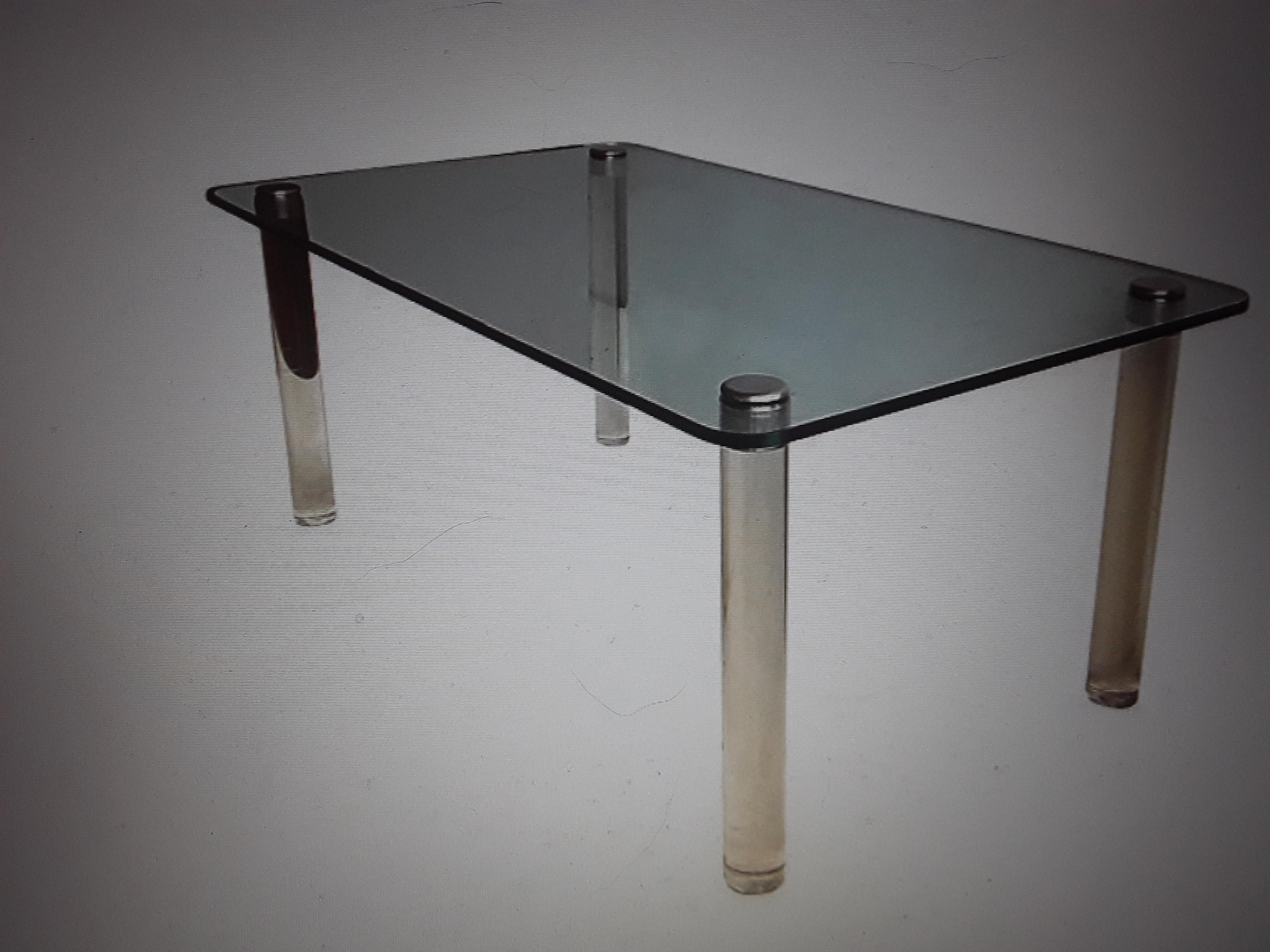 Mid-20th Century 1960's Mid Century Modern Lucite and Glass Dining Table For Sale