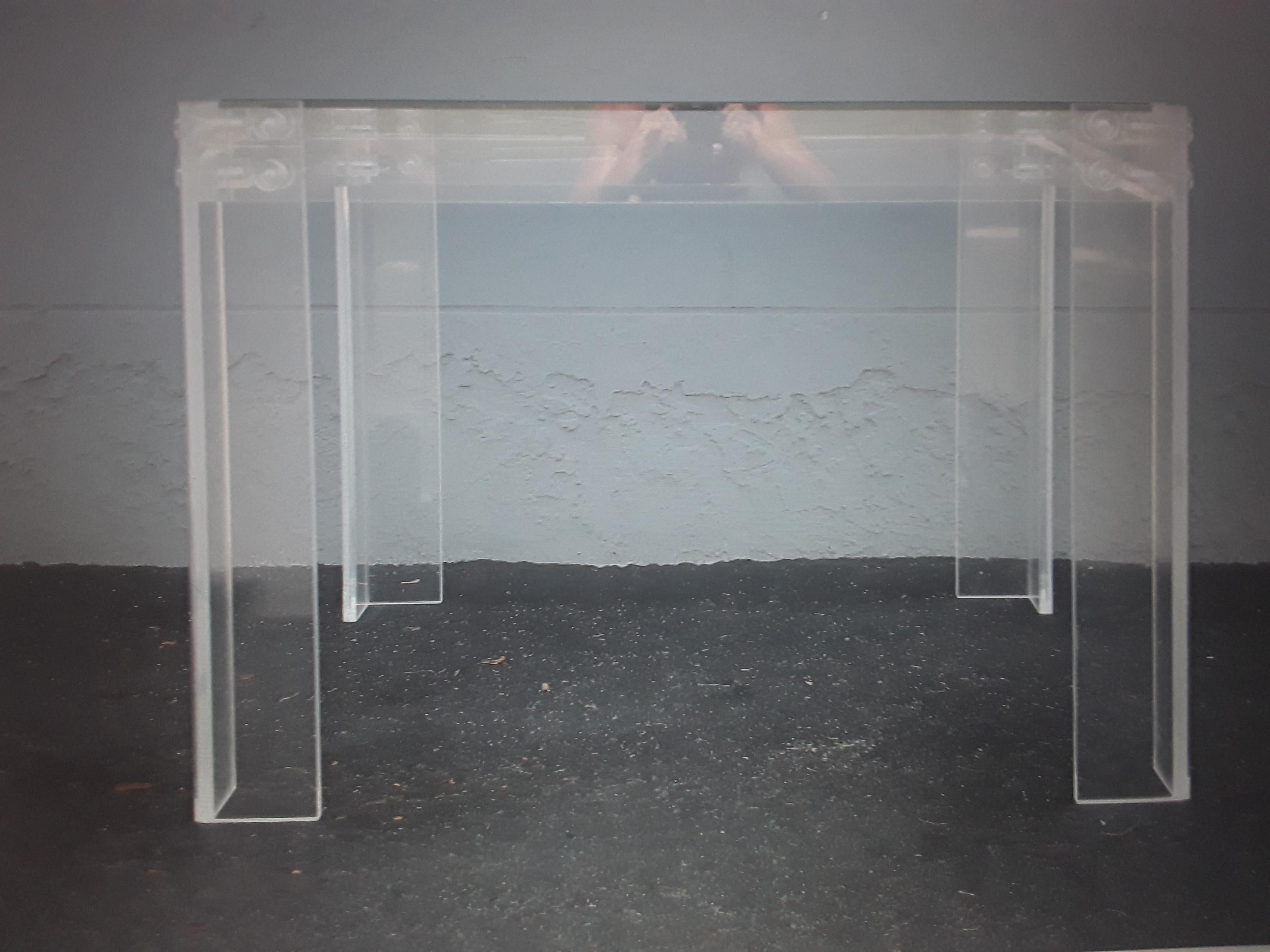 American 1960's Mid Century Modern Lucite  Dining Table For Sale