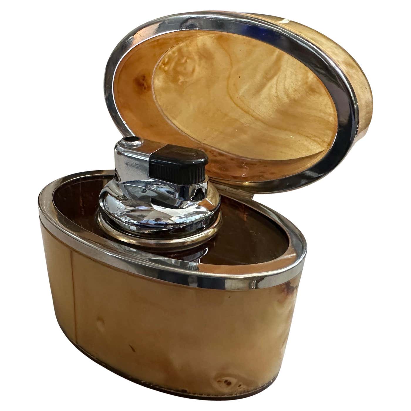 1960s MId-Century Modern Lucite Oval Italian Table Lighter Lighter For ...