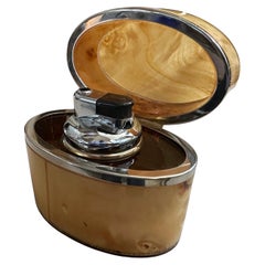 1960s MId-Century Modern Lucite Oval Italian Table Lighter Lighter