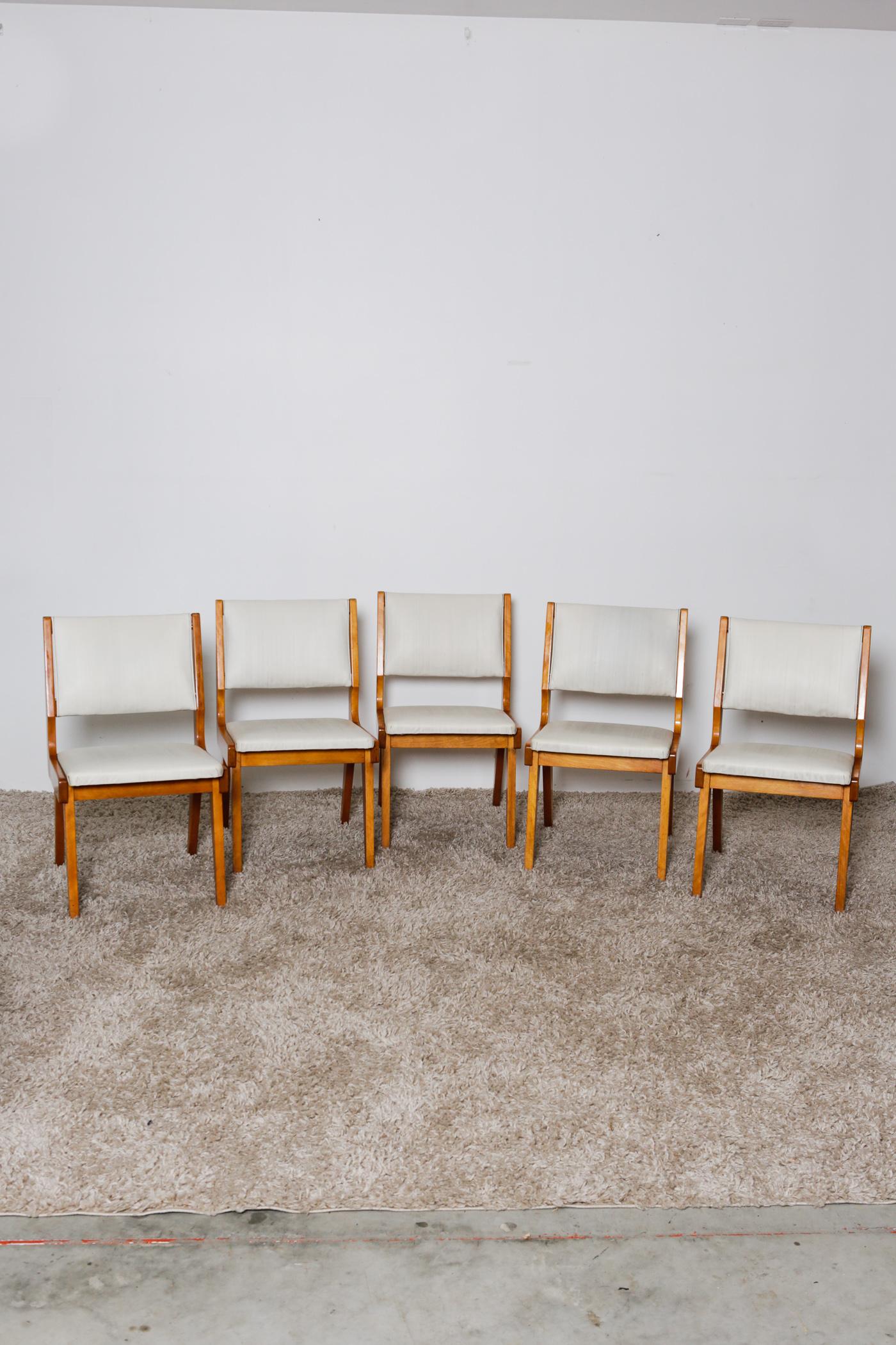 1960s Mid-Century Modern Maple Wood Dining Chairs #5976 by Feldman Brothers For Sale 1