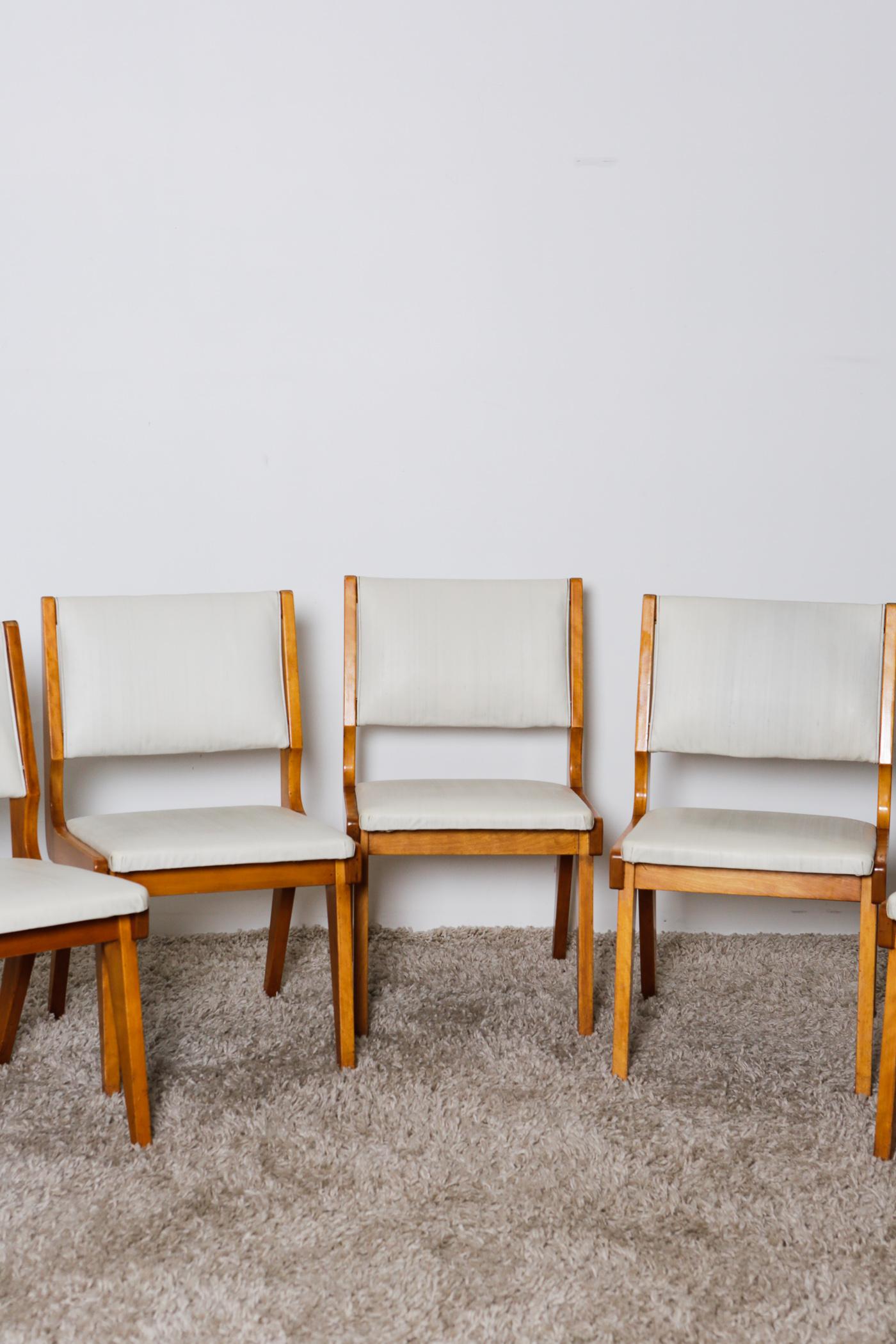 1960s Mid-Century Modern Maple Wood Dining Chairs #5976 by Feldman Brothers For Sale 5