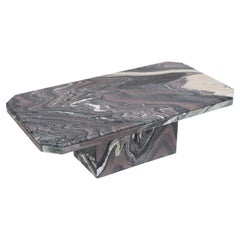 Italian 1960s Mid-Century Modern Octagonal Marble Cocktail Table