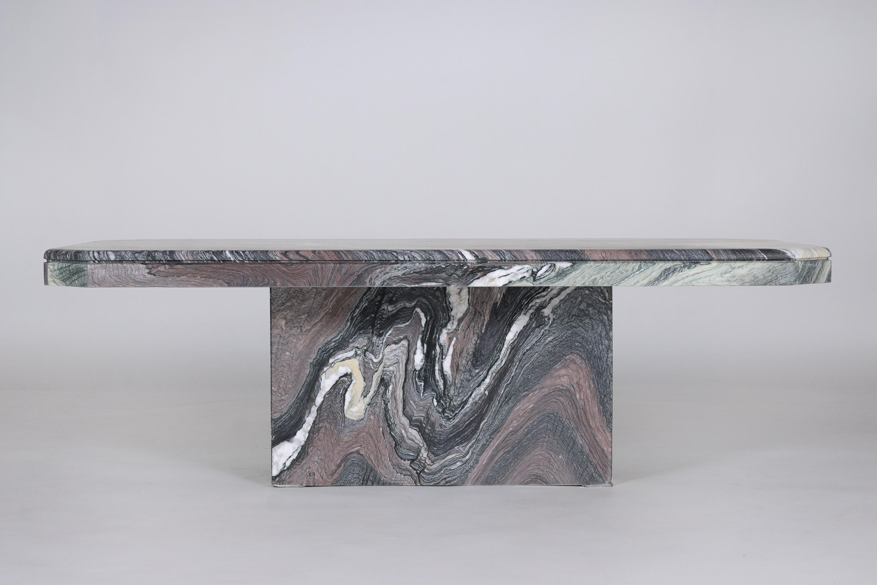 Stone Italian 1960s Mid-Century Modern Octagonal Marble Cocktail Table