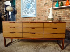 1960s Mid-Century Modern Melamine Sideboard / Chest of Drawers on Teak Legs