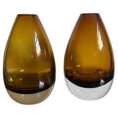 1960's Mid-Century Modern Murano Glass Vases, Set of Two