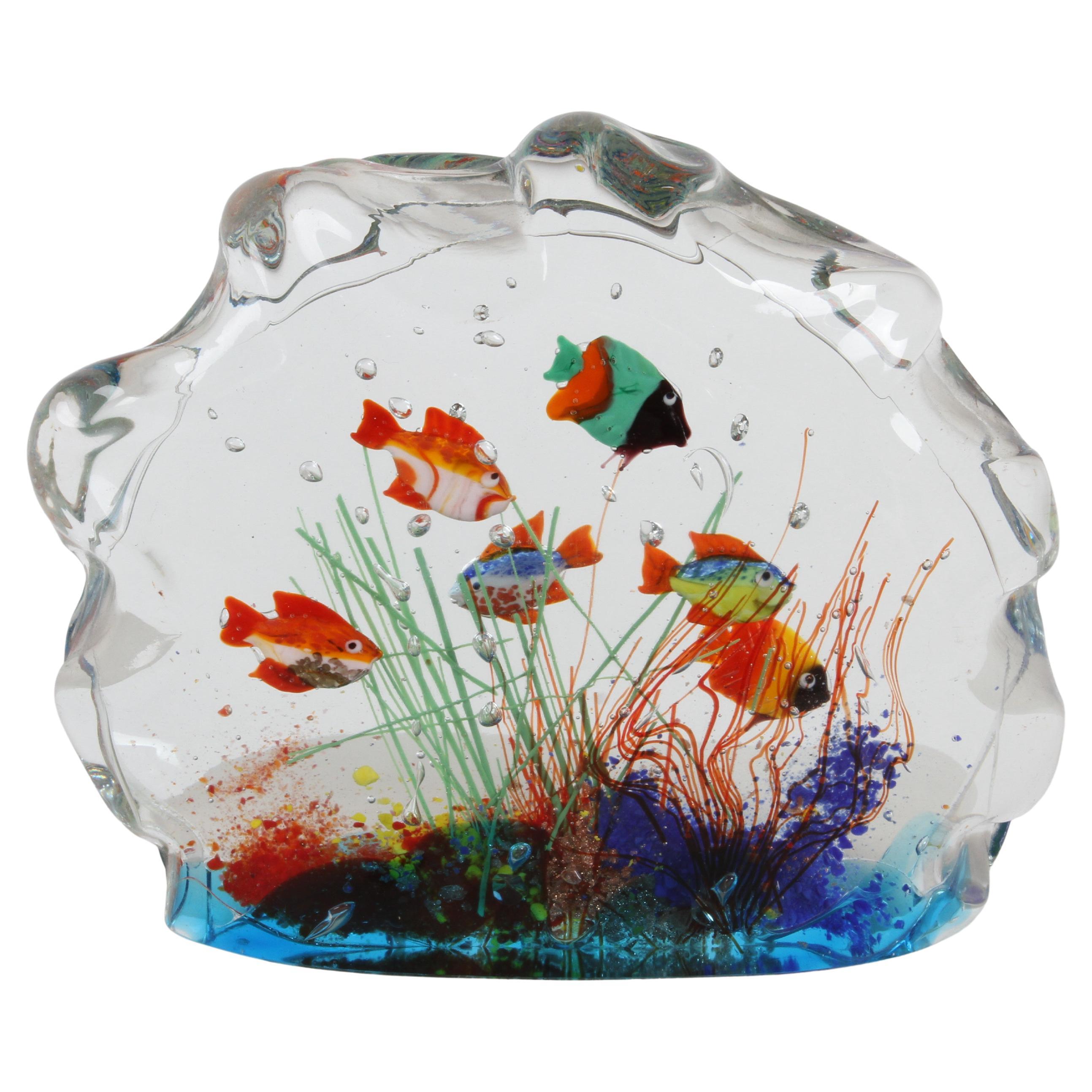 1960s Mid- Century Modern - Murano Italy - Glass Aquarium Glass Fish Sculpture