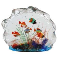 1960s Mid- Century Modern - Murano Italien - Glas Aquarium Glasfisch Skulptur