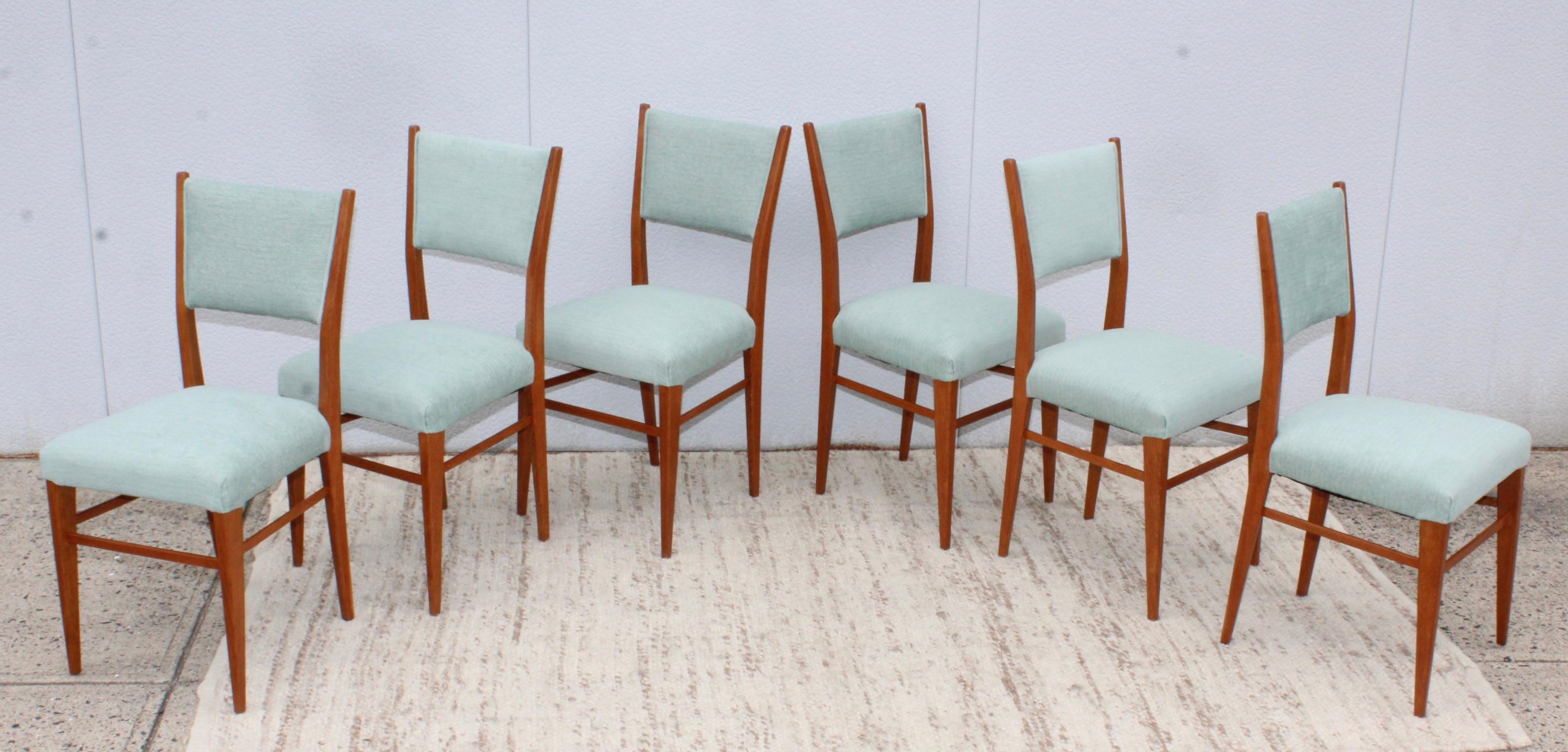 Mid-20th Century 1960's Mid-Century Modern Oak Italian Dining Chairs