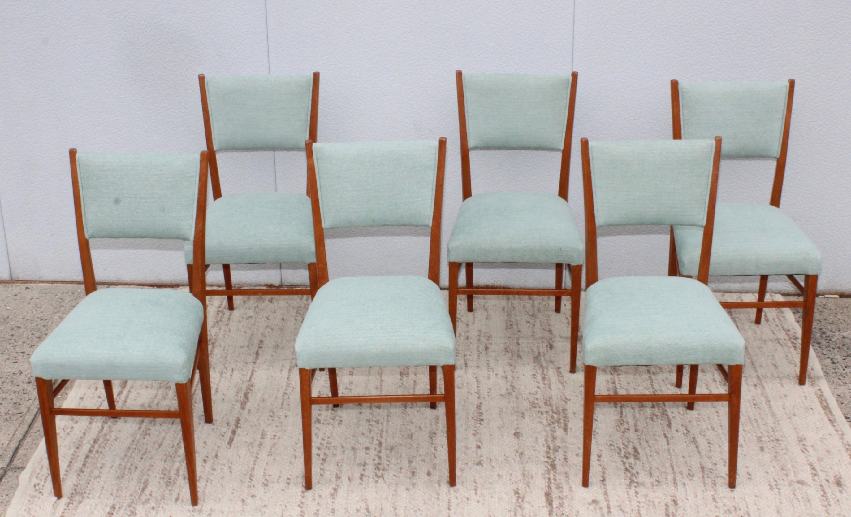 1960's Mid-Century Modern Oak Italian Dining Chairs 1