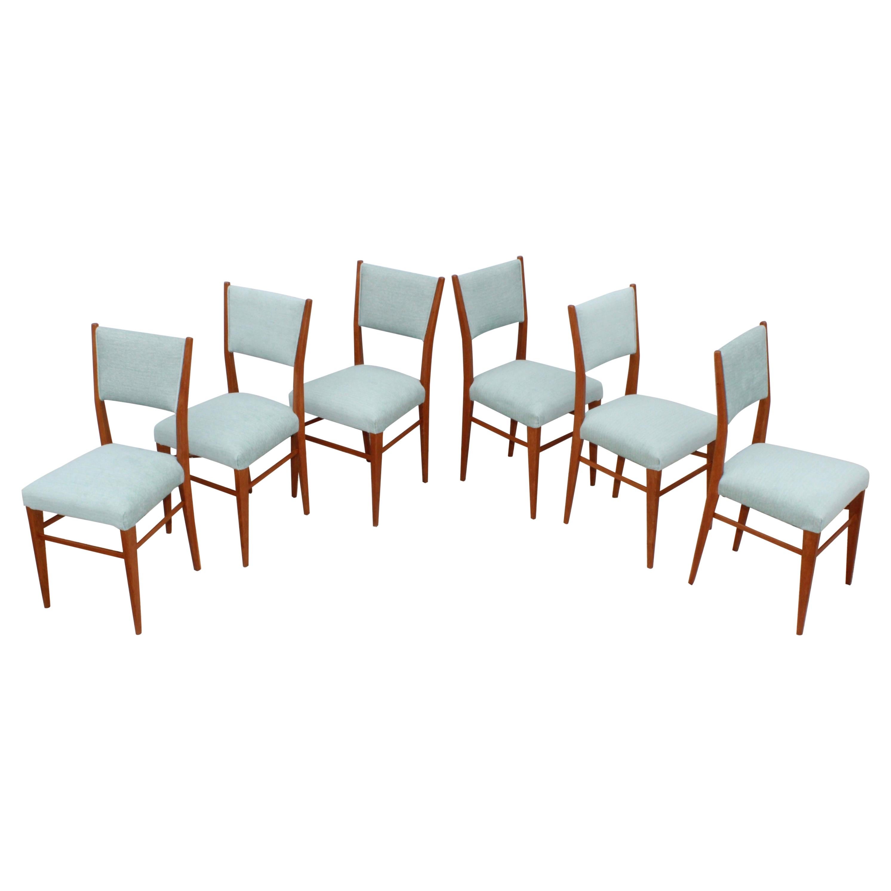 1960's Mid-Century Modern Oak Italian Dining Chairs
