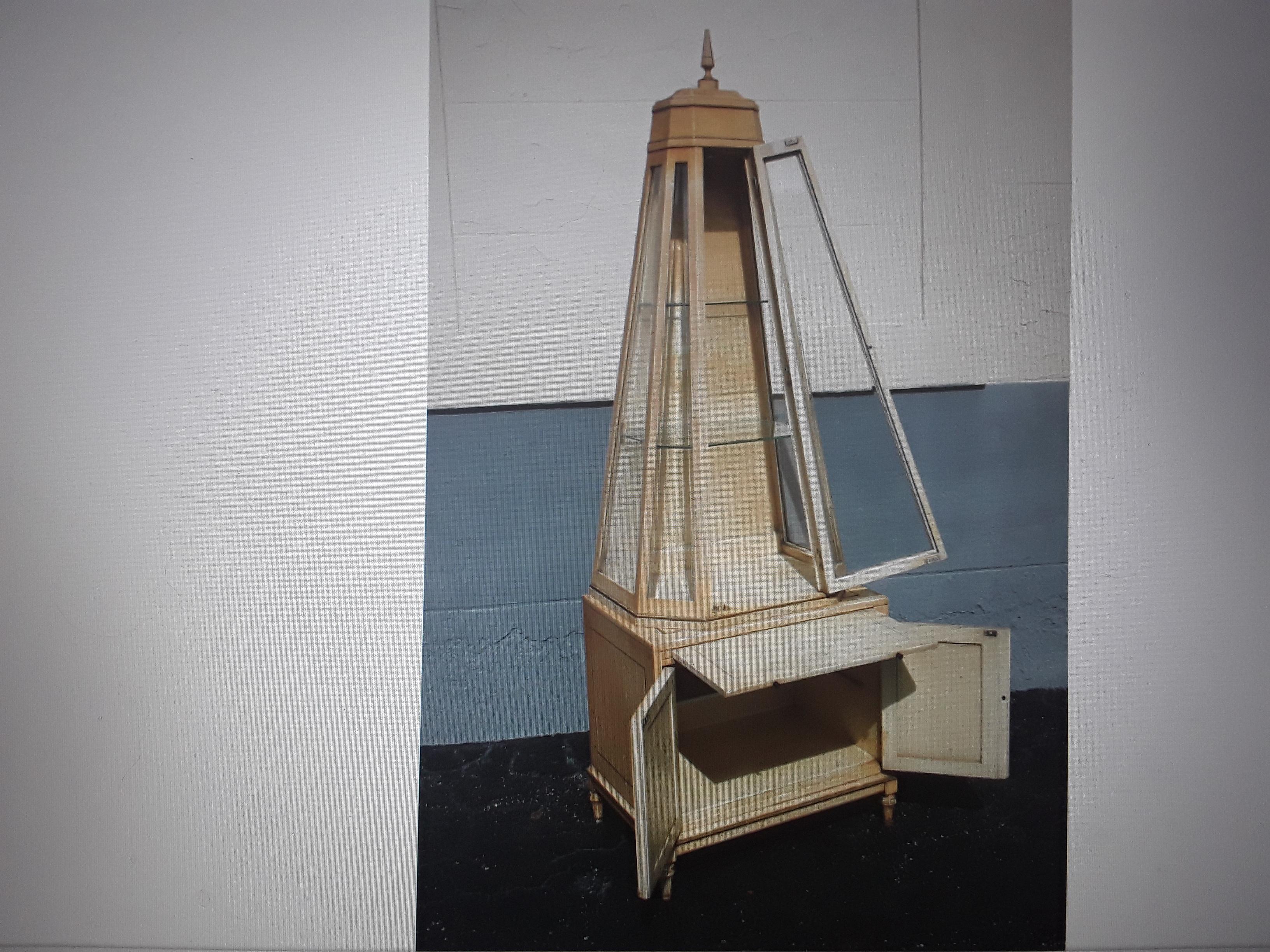 1960's Mid Century Modern Obelisk Form Secretary/ Display Case/ Cabinet For Sale 3