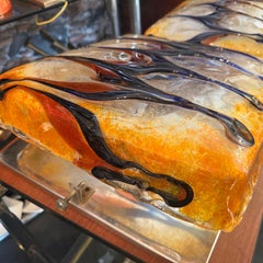 1960s Mid-Century Modern Orange and blue Ceiling Light By Nason for Mazzega