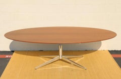 1960s Mid-Century Modern Oval Walnut Conference Table Desk by Florence Knoll