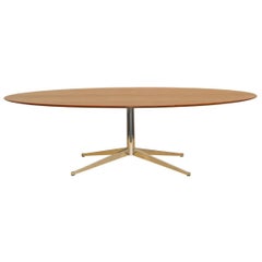 1960s Mid-Century Modern Oval Walnut Conference Table Desk by Florence Knoll 1960s Mid-Century Modern Oval Walnut Conference Table Desk by Florence Knoll