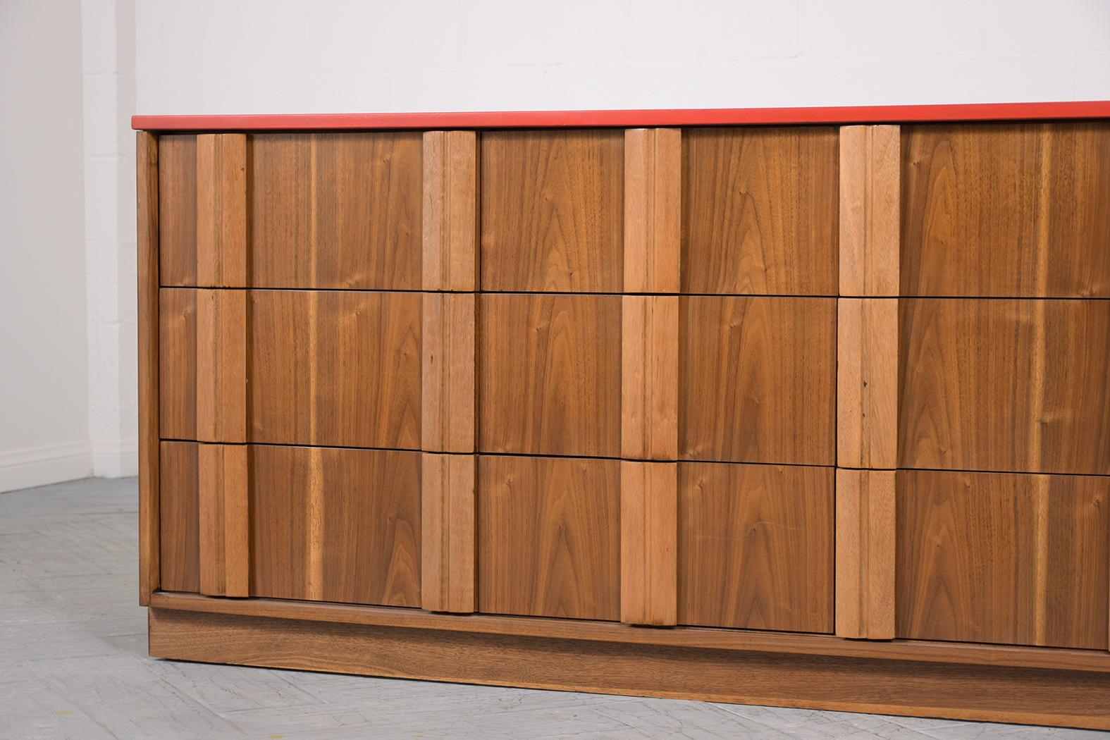 American Vintage 1960s Mid-Century Modern Painted Walnut Chest of Drawers For Sale