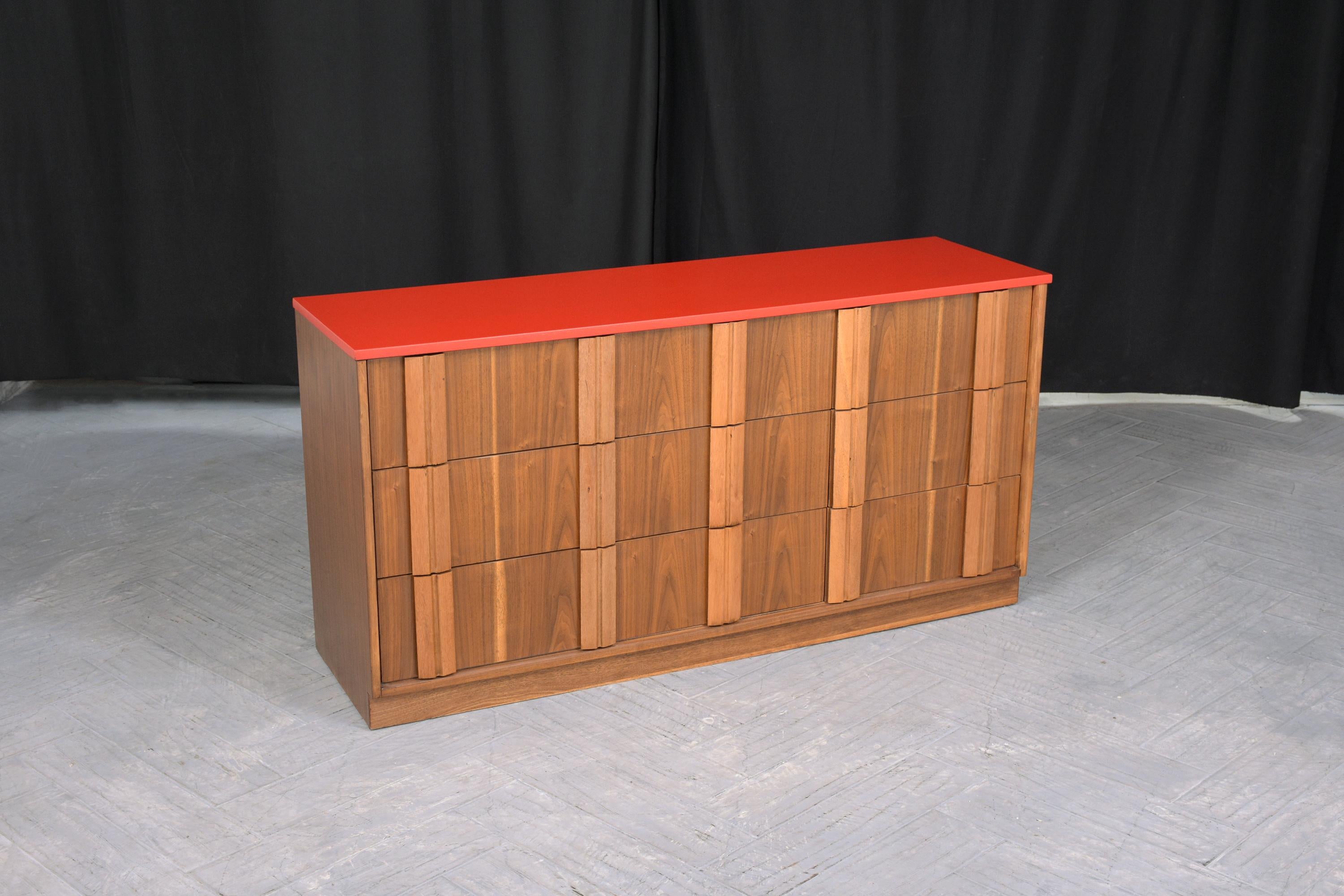 Vintage 1960s Mid-Century Modern Painted Walnut Chest of Drawers For Sale 1