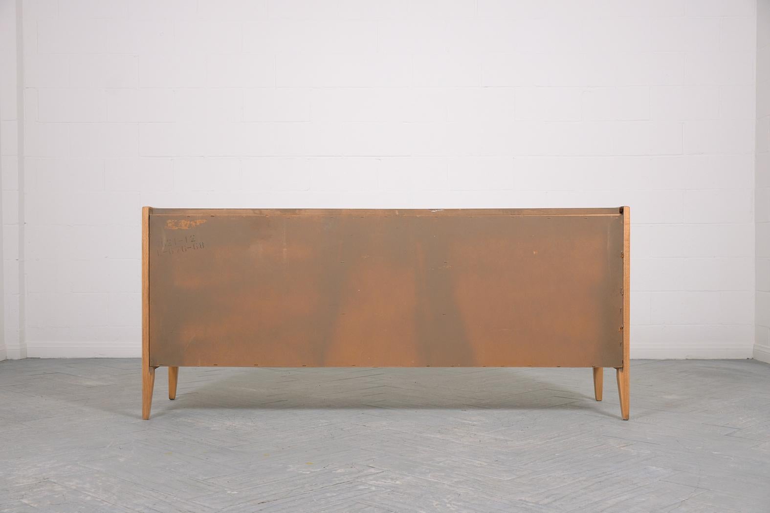 1960s Mid-Century Modern Green Diamond Panel Cabinet in Lacquered Walnut For Sale 4