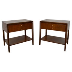 1960
s Mid-Century Modern Paul McCobb Style Walnut Nightstands - A Pair