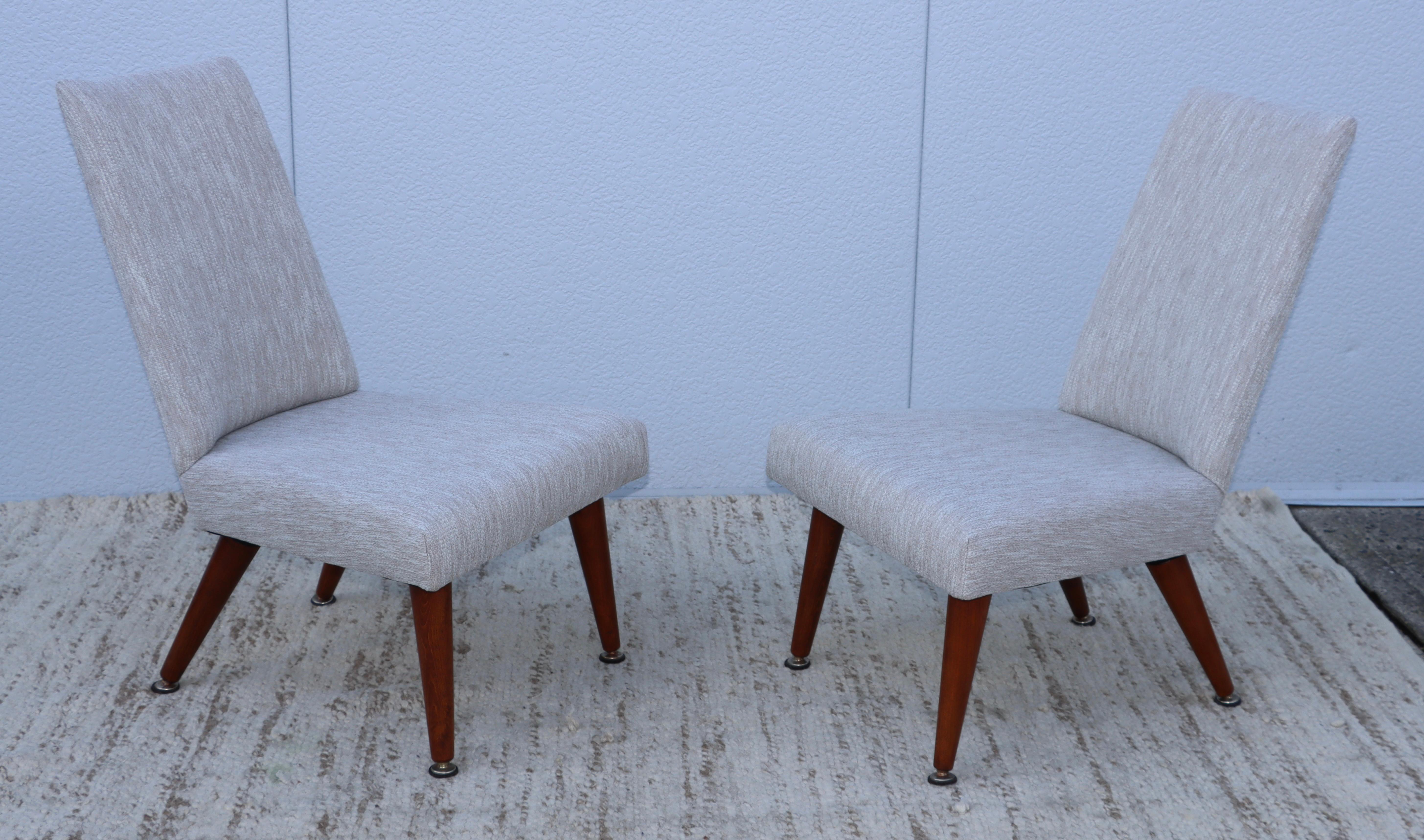 American 1960's Mid-Century Modern Petite Slipper Chairs