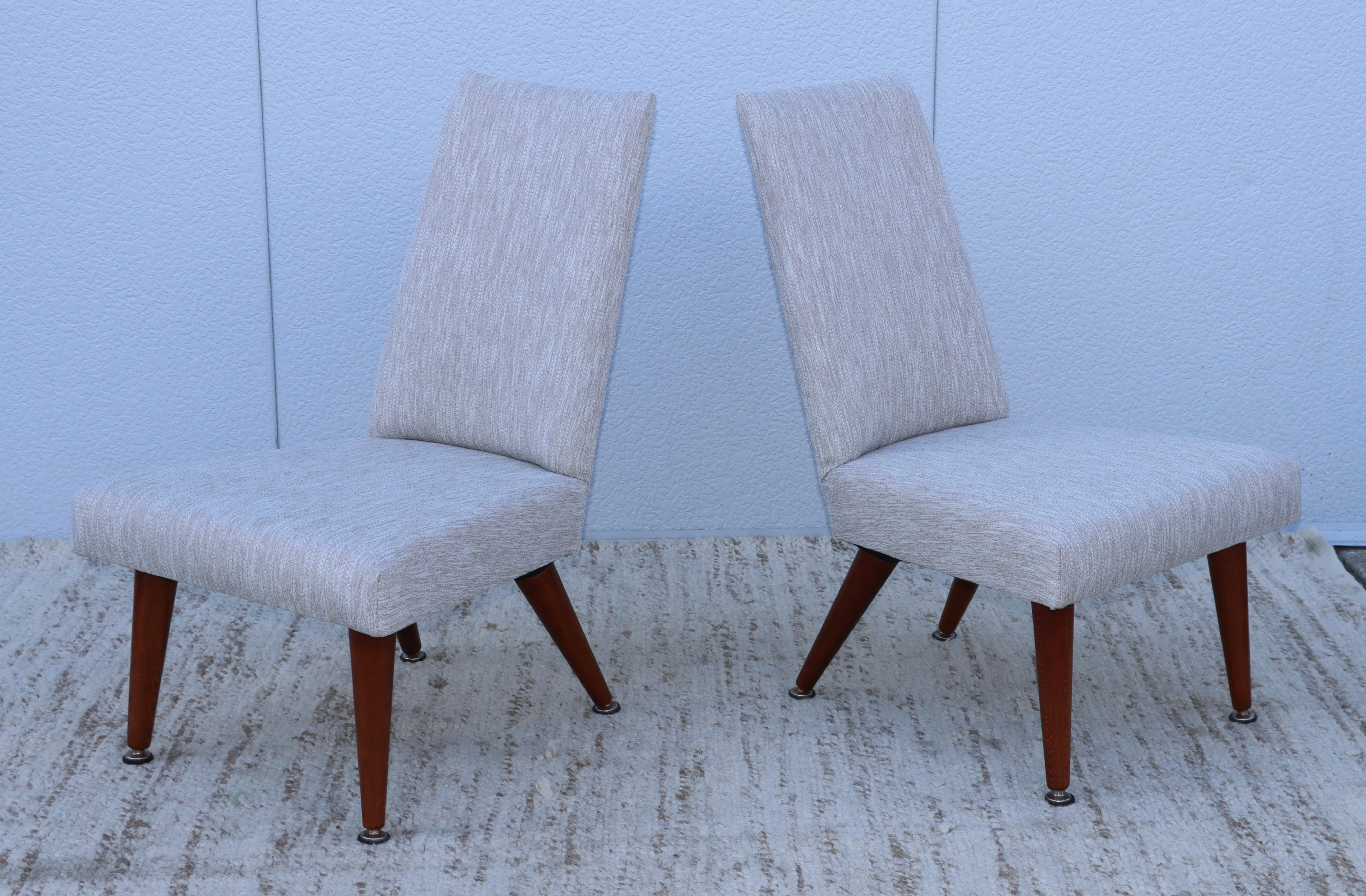 1960's Mid-Century Modern Petite Slipper Chairs 1