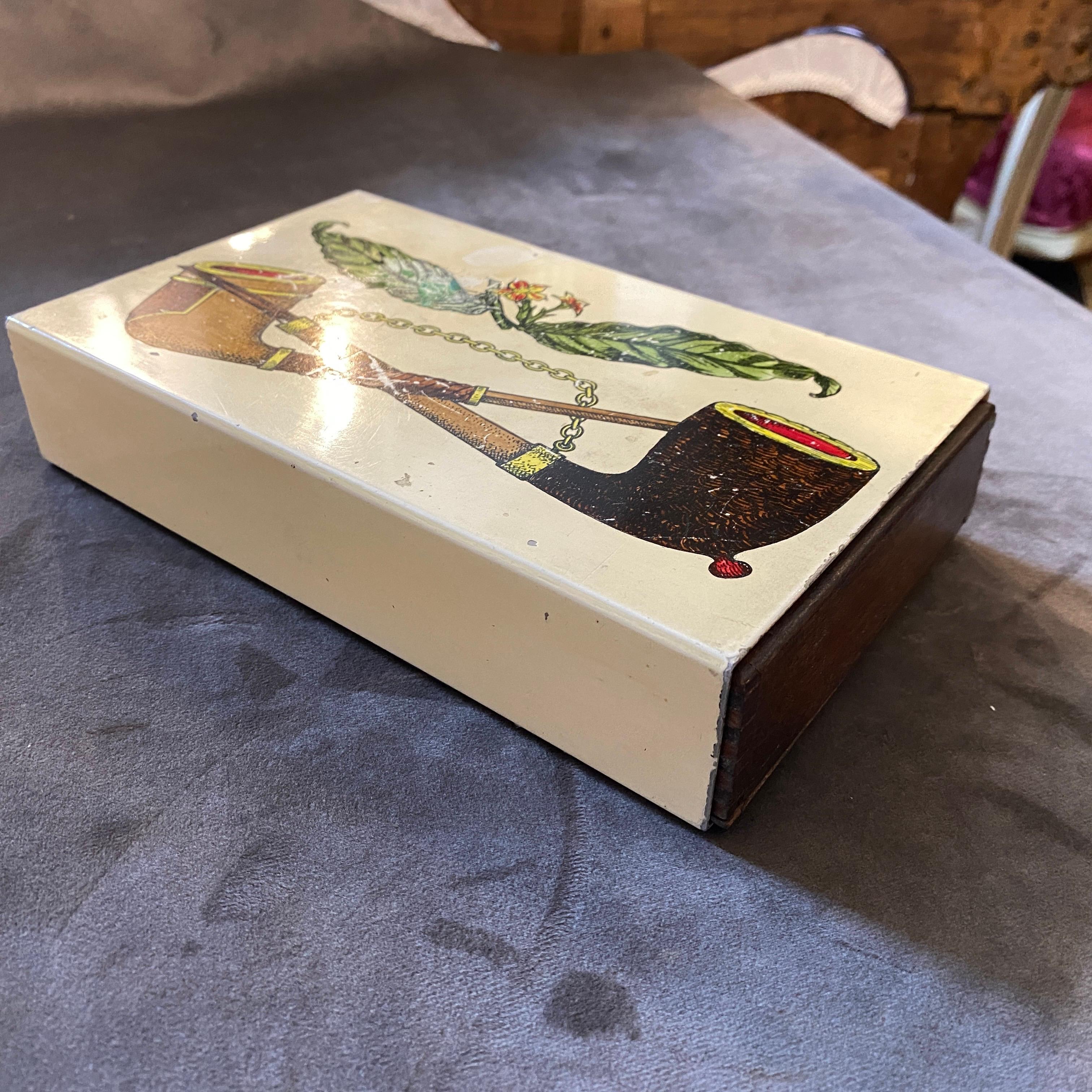 1960s Mid-Century Modern Piero Fornasetti Cigarette Box 1