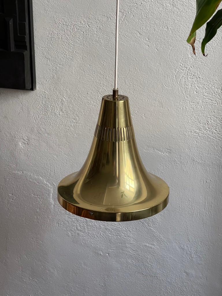 1960s Mid-Century Modern Polished Brass Pendant by Hans Agne Jakobsson Sweden For Sale 2