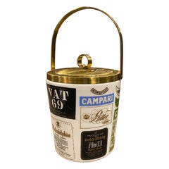 1960s Mid-Century Modern Porcelain and Brass German Ice Bucket