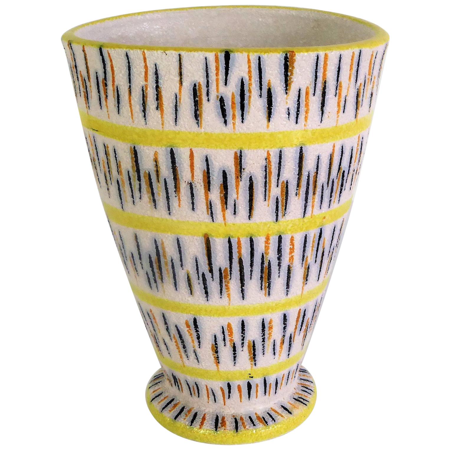 1960s Mid-Century Modern Pottery Vase Attributed to Aldo Londi for Bitossi
