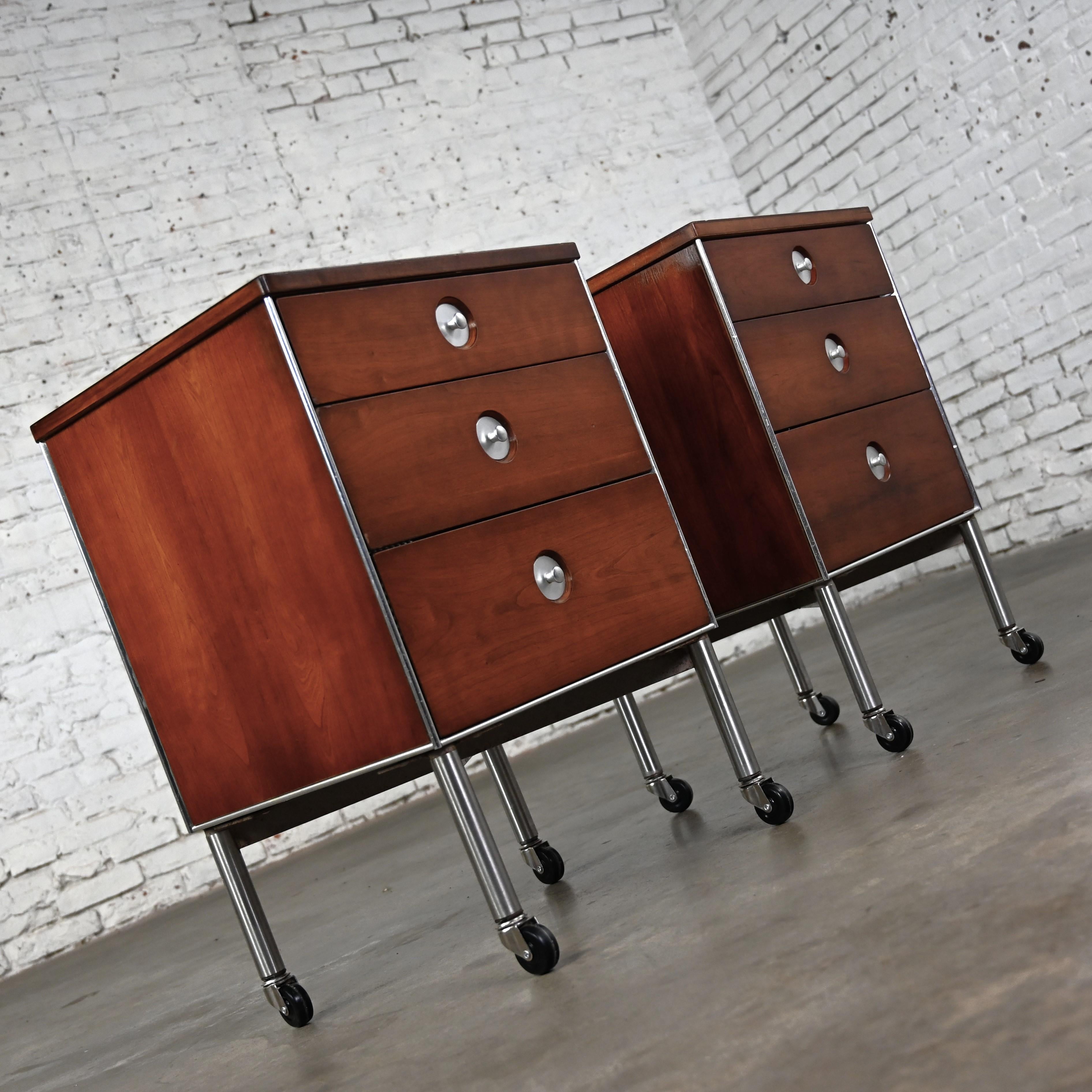Mid-Century Modern 1960’s Mid Century Modern Raymond Loewy for Hill Rom Nightstands or End Tables  For Sale