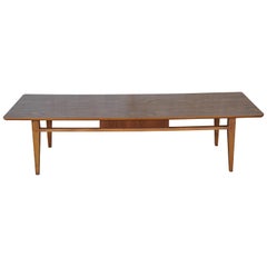 1960s Mid-Century Modern Rectangular Lane Coffee Cocktail Table Danish MCM