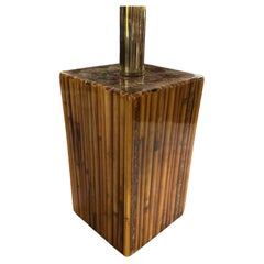 1960s Mid-Century Modern Riccardo Marzi Bamboo Resin Italian Table Lamp