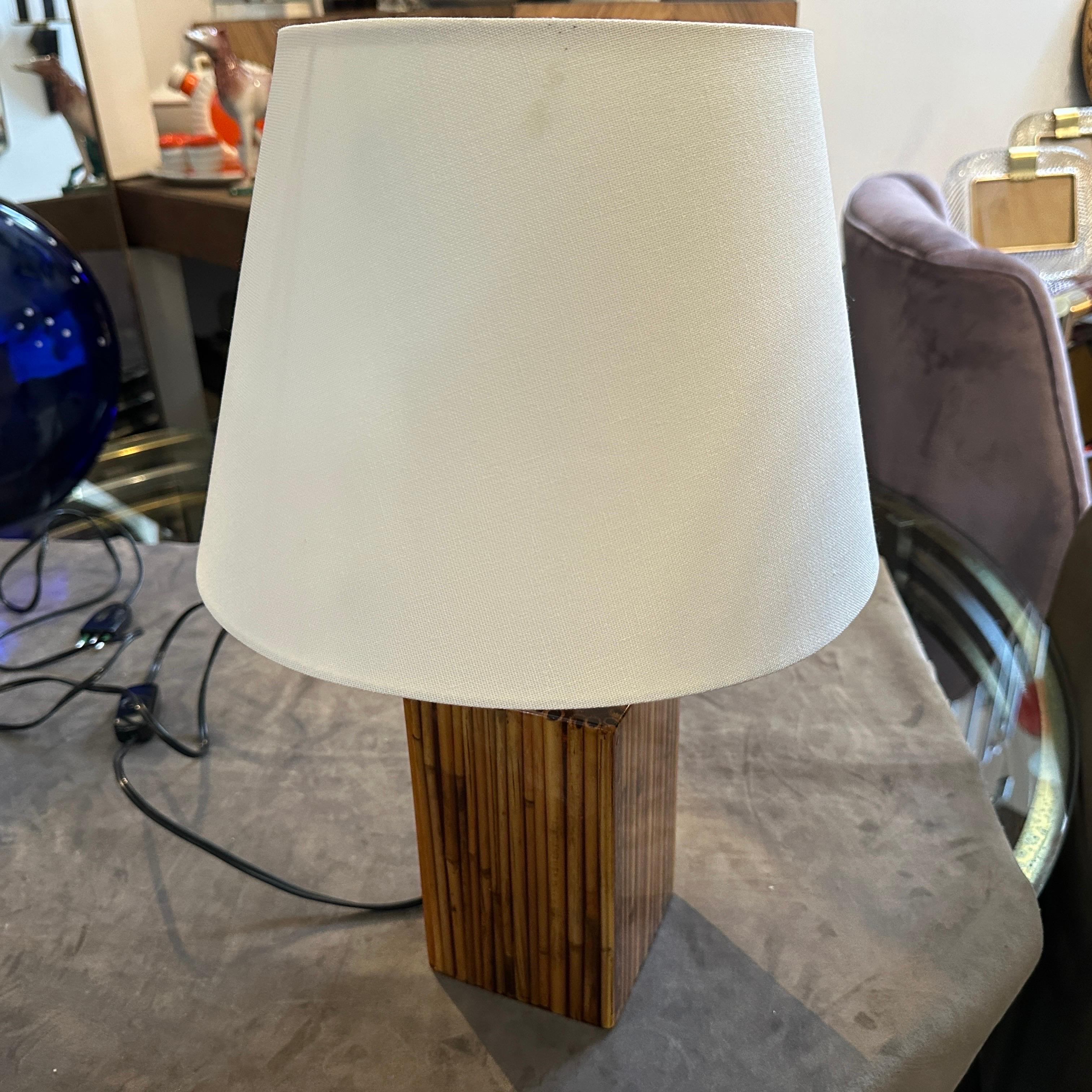 Mid-Century Modern Lampe de bureau italienne Riccardo Marzi en résine de bambou, mi-siècle moderne, années 1960 en vente