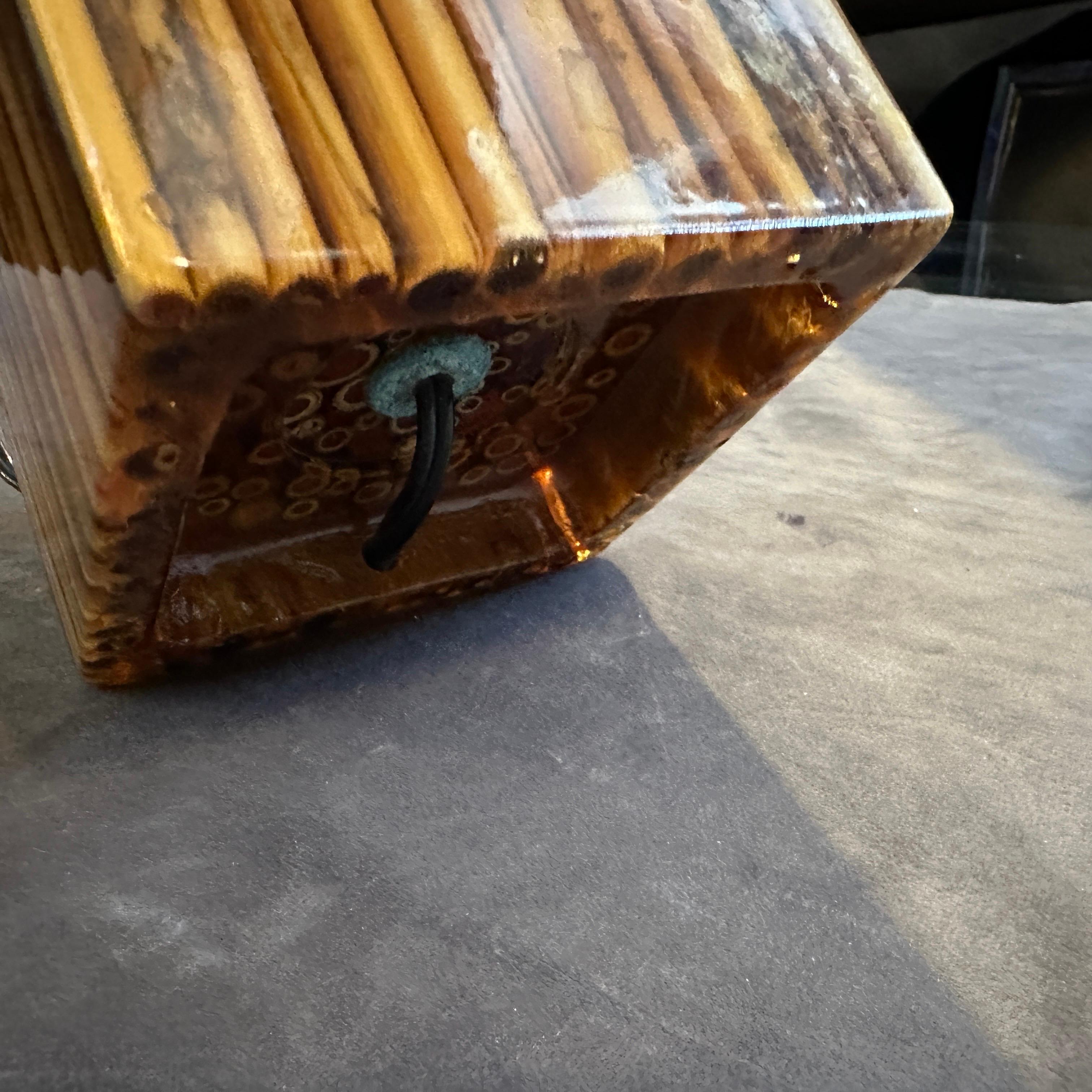 20ième siècle Lampe de bureau italienne Riccardo Marzi en résine de bambou, mi-siècle moderne, années 1960 en vente