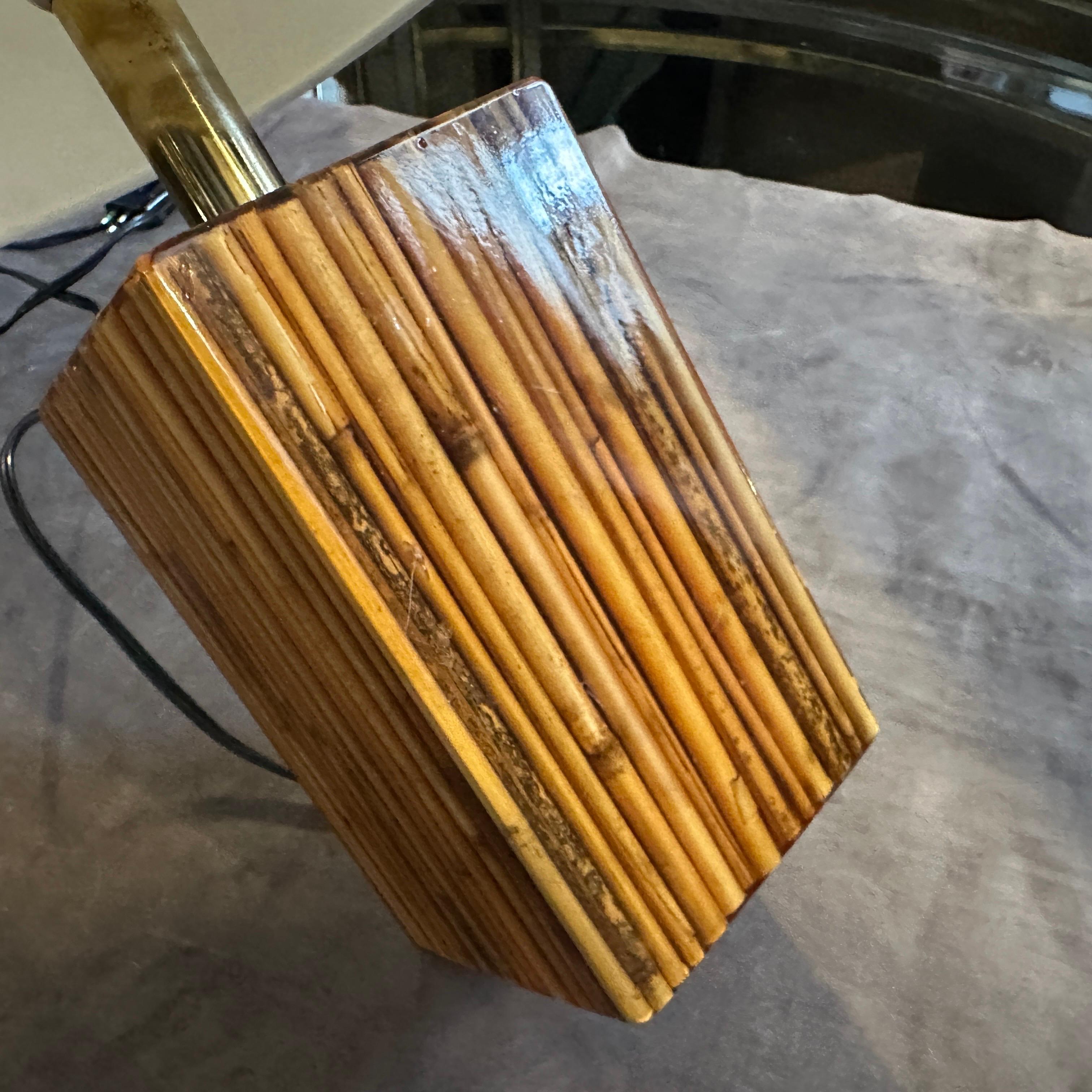 Lampe de bureau italienne Riccardo Marzi en résine de bambou, mi-siècle moderne, années 1960 en vente 1